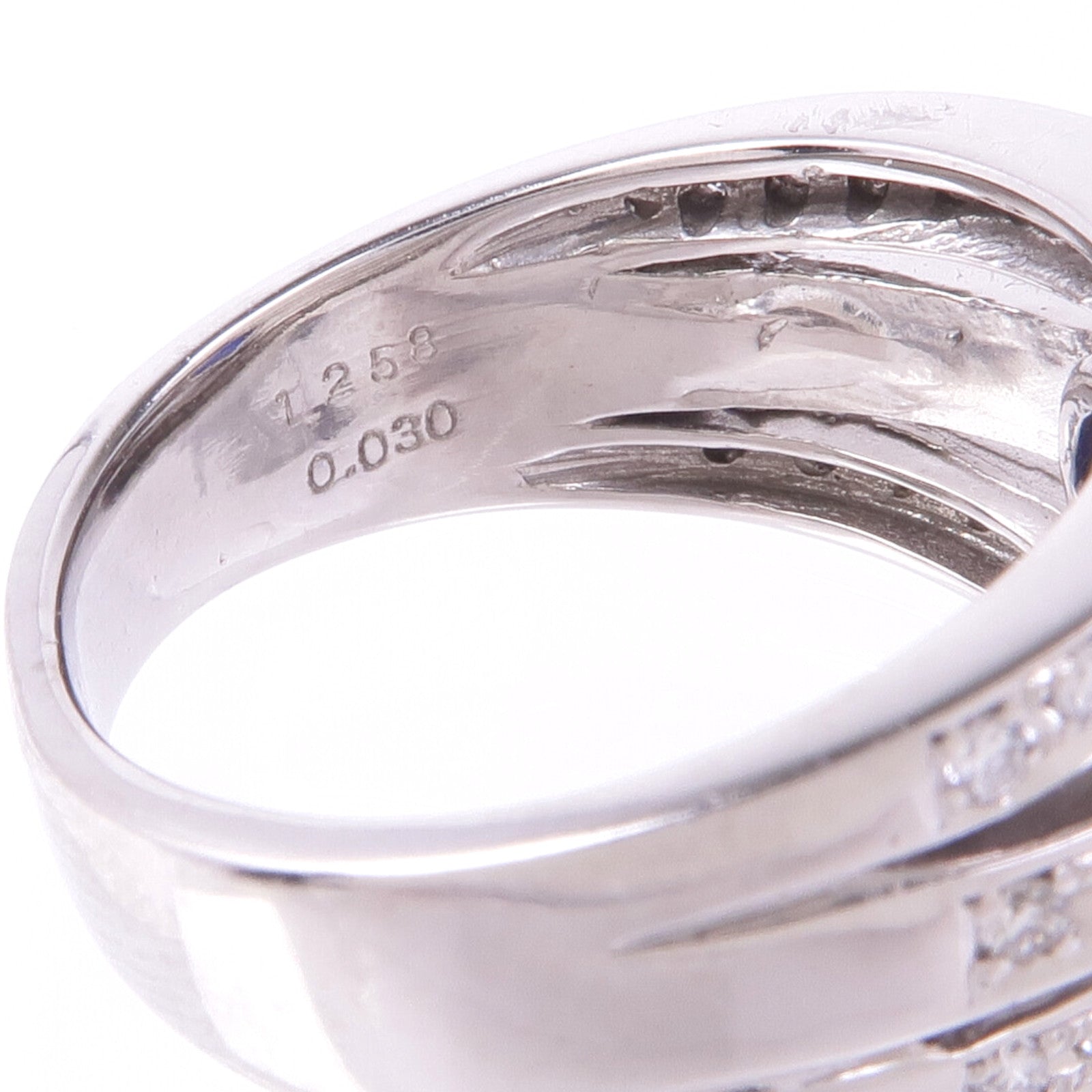 JEWELRY 18K白金Sapphire Diamond Ring藍寶石/鑽石戒指US#6