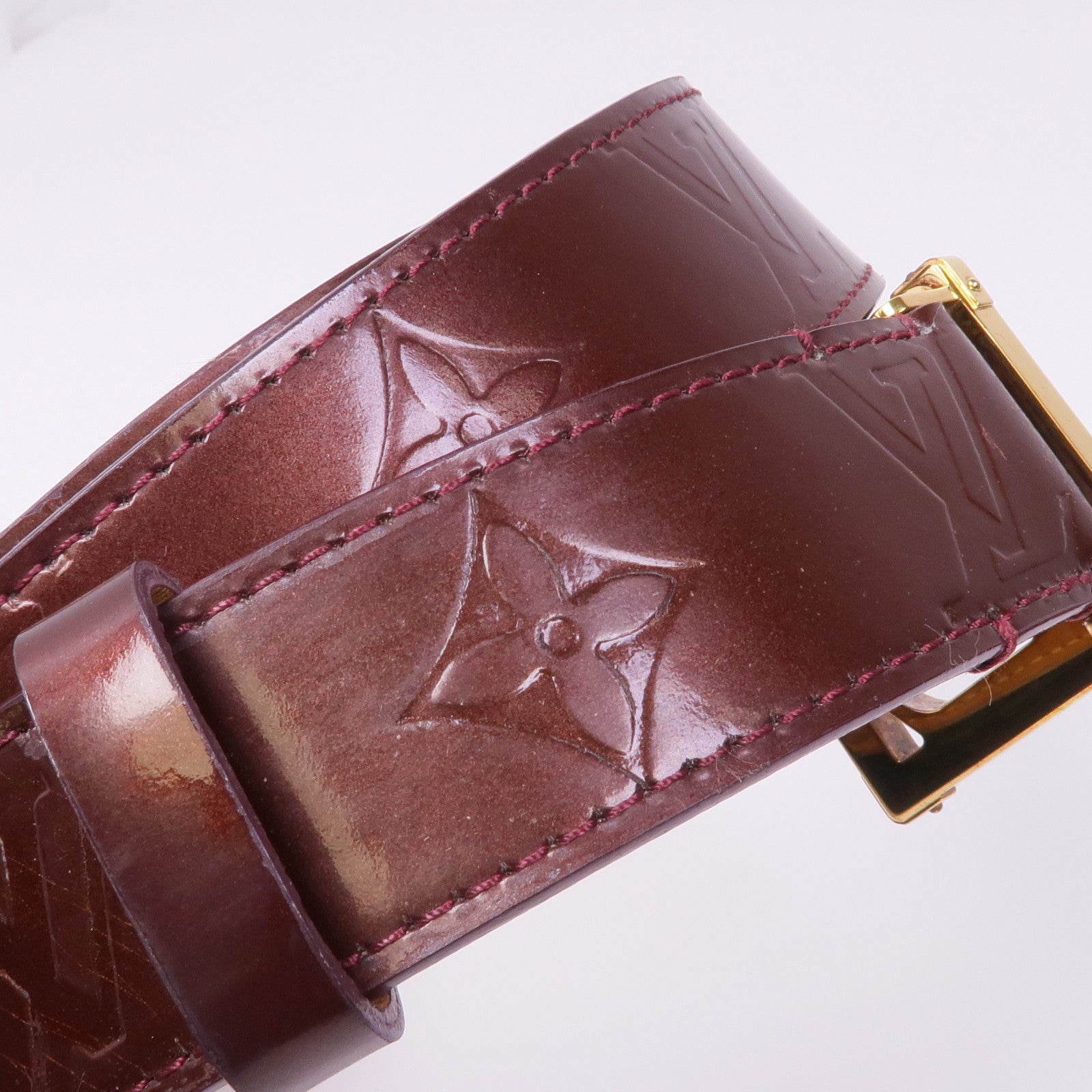 LOUIS VUITTON Vernis Ceinture Frame金扣皮帶