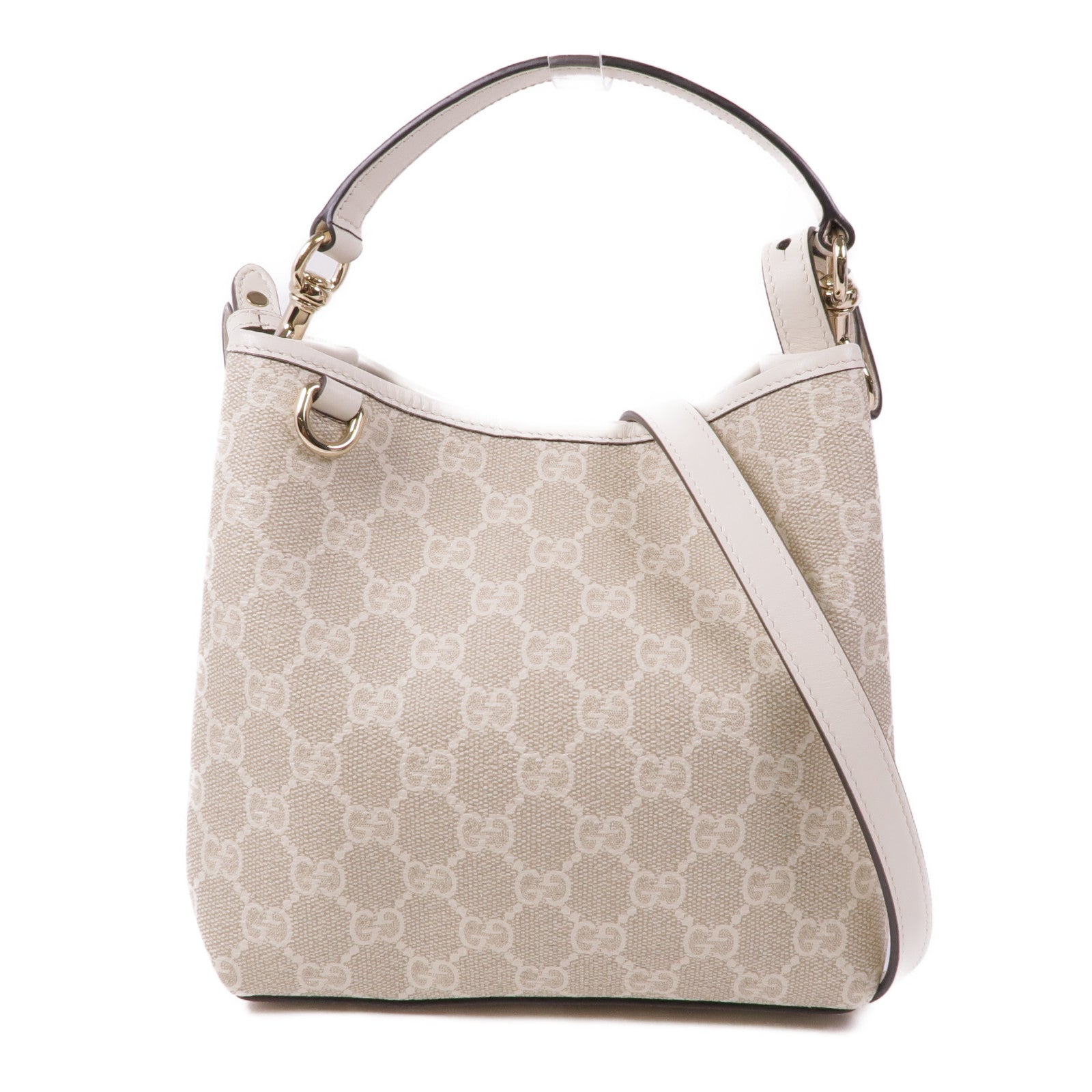 GUCCI 塗層帆布GG Emblem Small Bucket金扣手挽肩背兩用袋