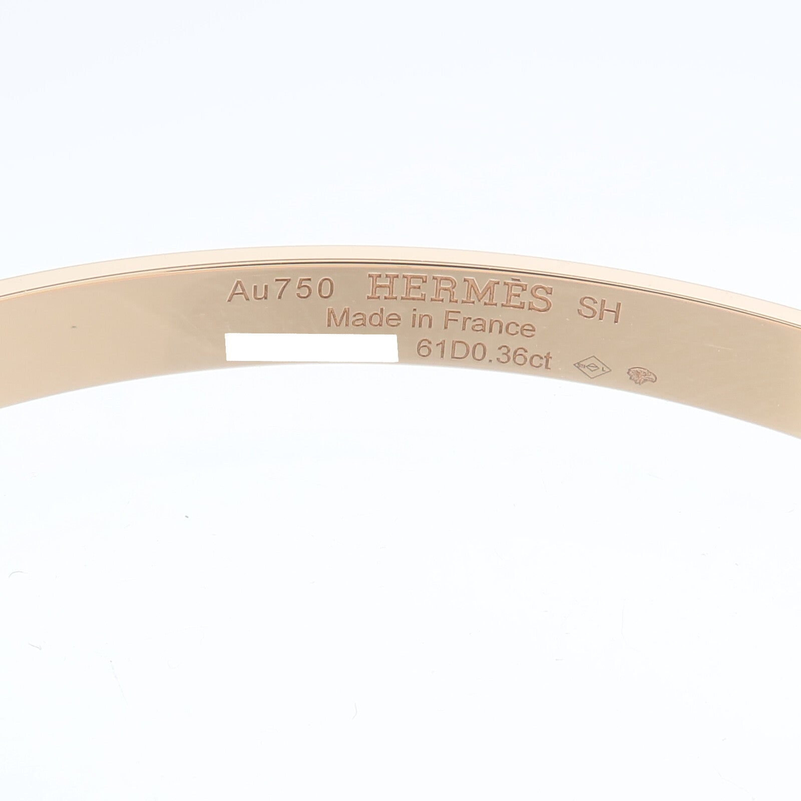 HERMES 18K玫瑰金Kelly Bracelet Diamond鑽石手鐲