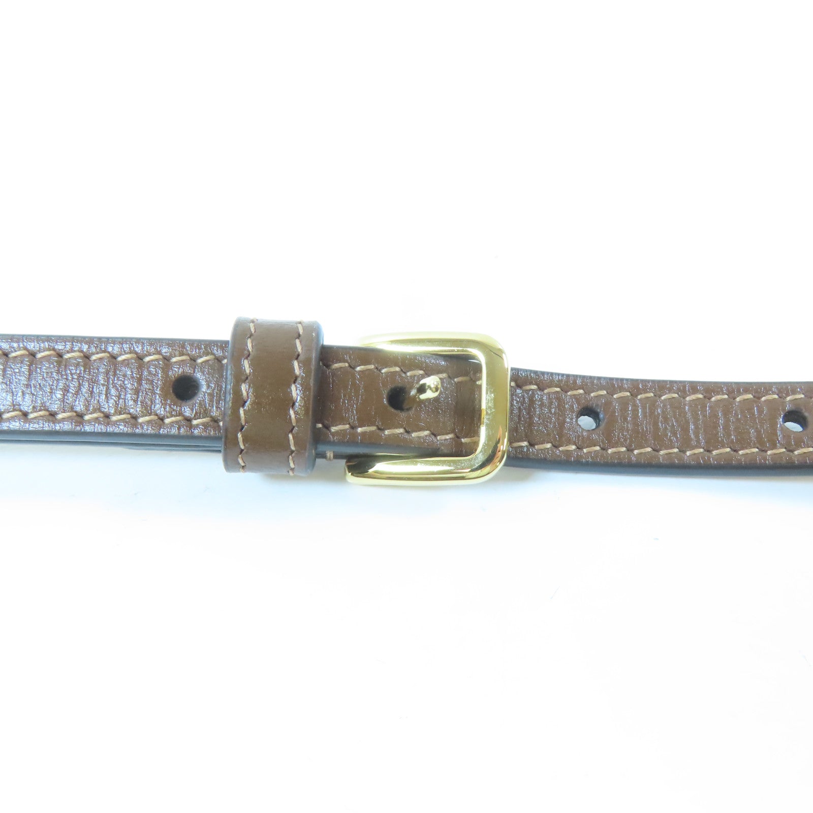GUCCI 塗層帆布Horsebit 1955 Mini金扣肩背袋啡色