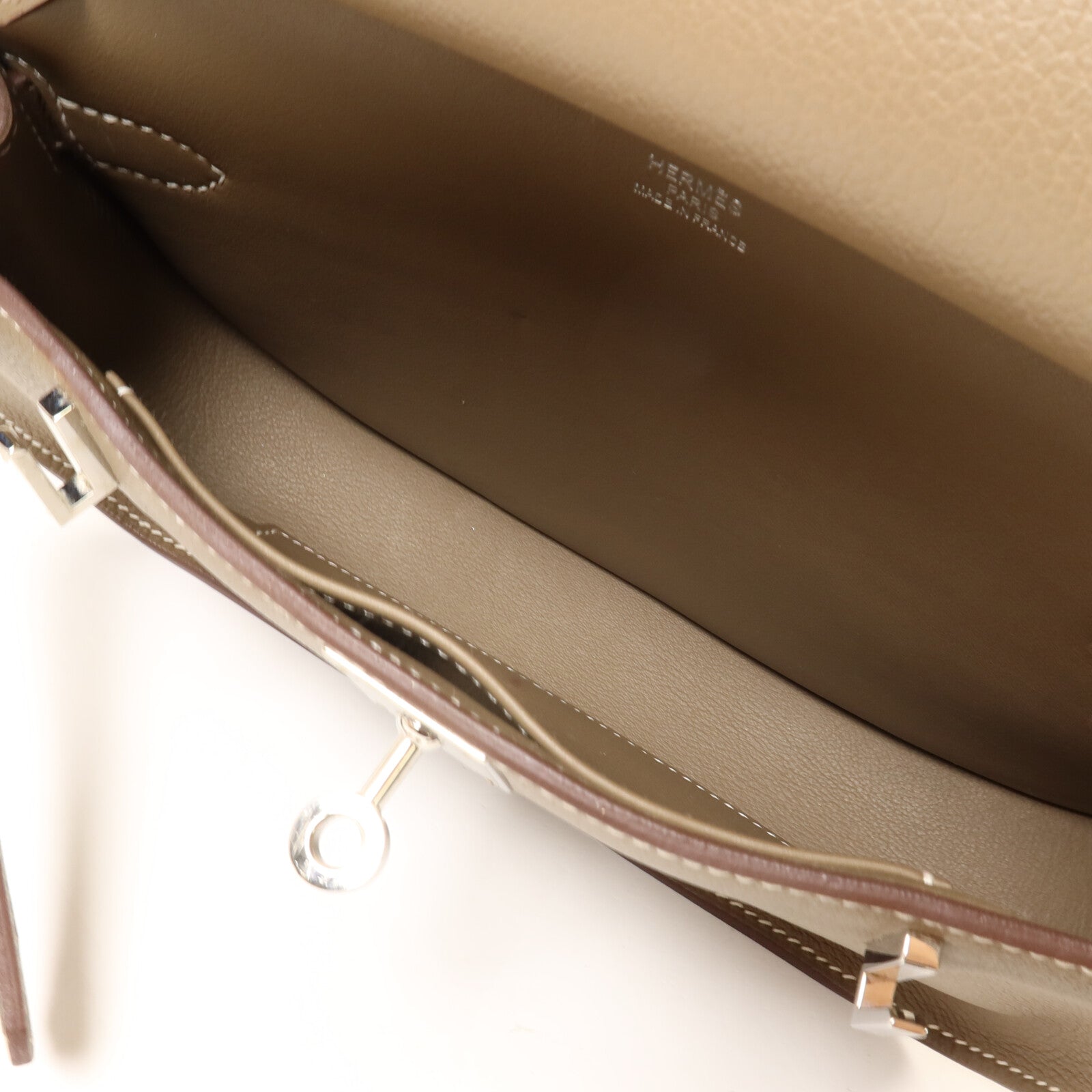 HERMES Evercolor皮革Jypsiere Mini肩背袋Etoupe