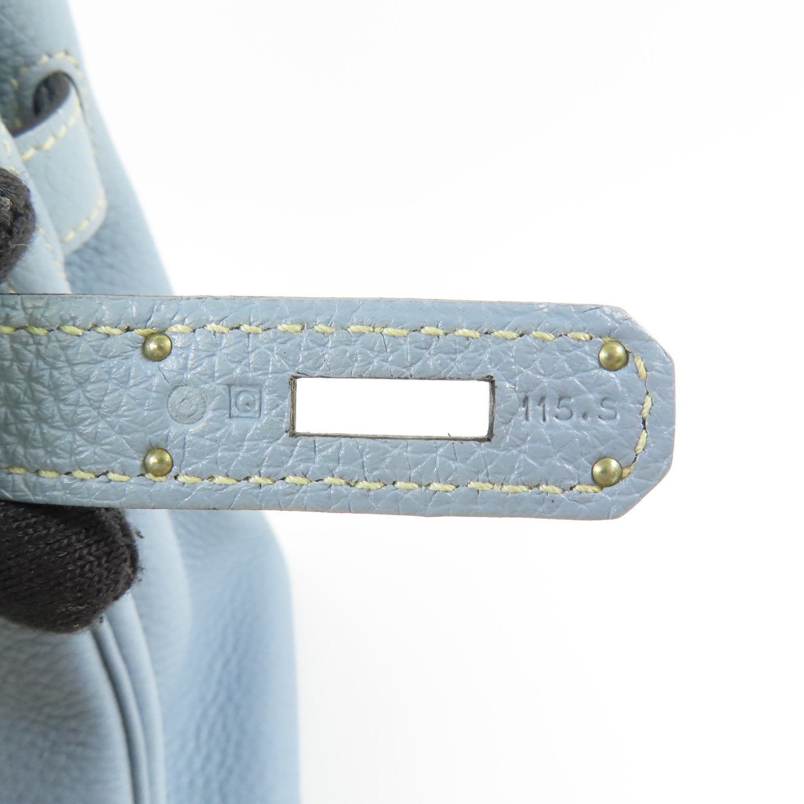 HERMES PHW Birkin 30 Handbag Togo Leather Bleu Lin
