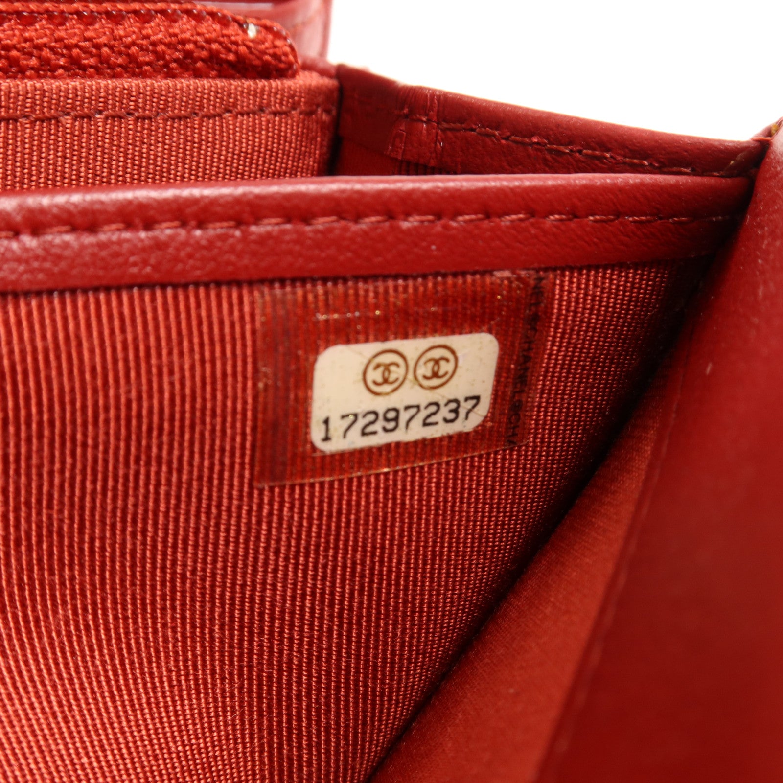 CHANEL 羊皮皮革Long Wallet銀扣長錢包