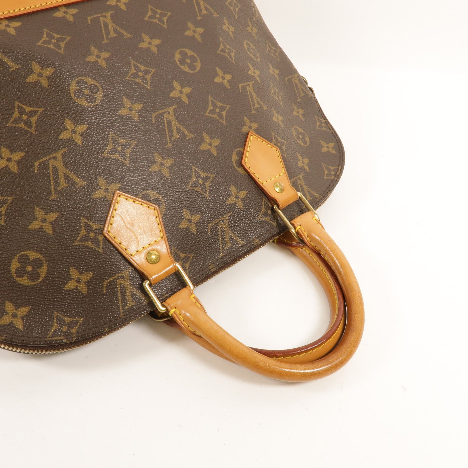 LOUIS VUITTON Monogram Alma金扣手挽袋棕色