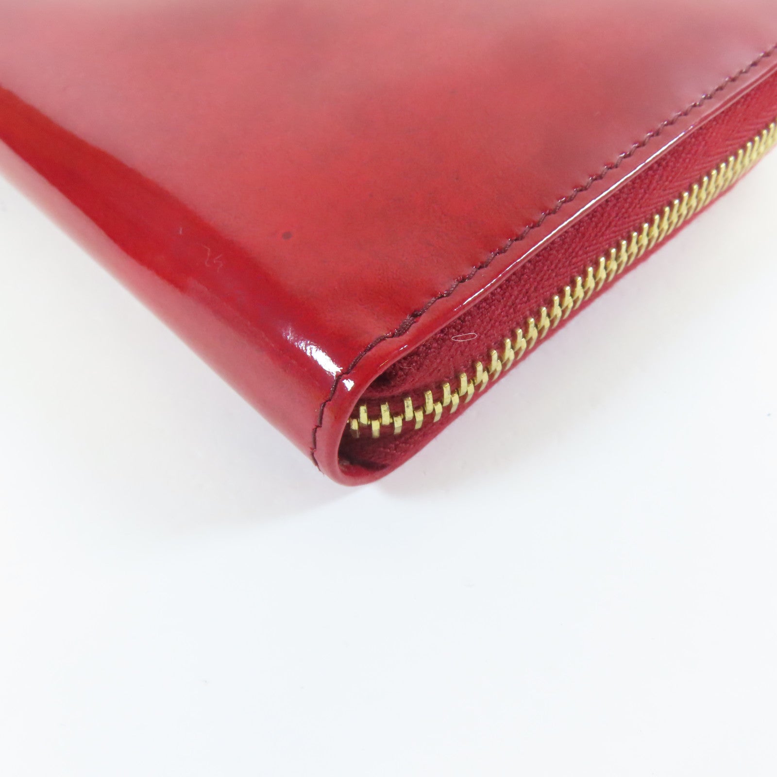PRADA 【激減優惠】漆皮皮革Zipper Long Wallet金扣長錢包紅色