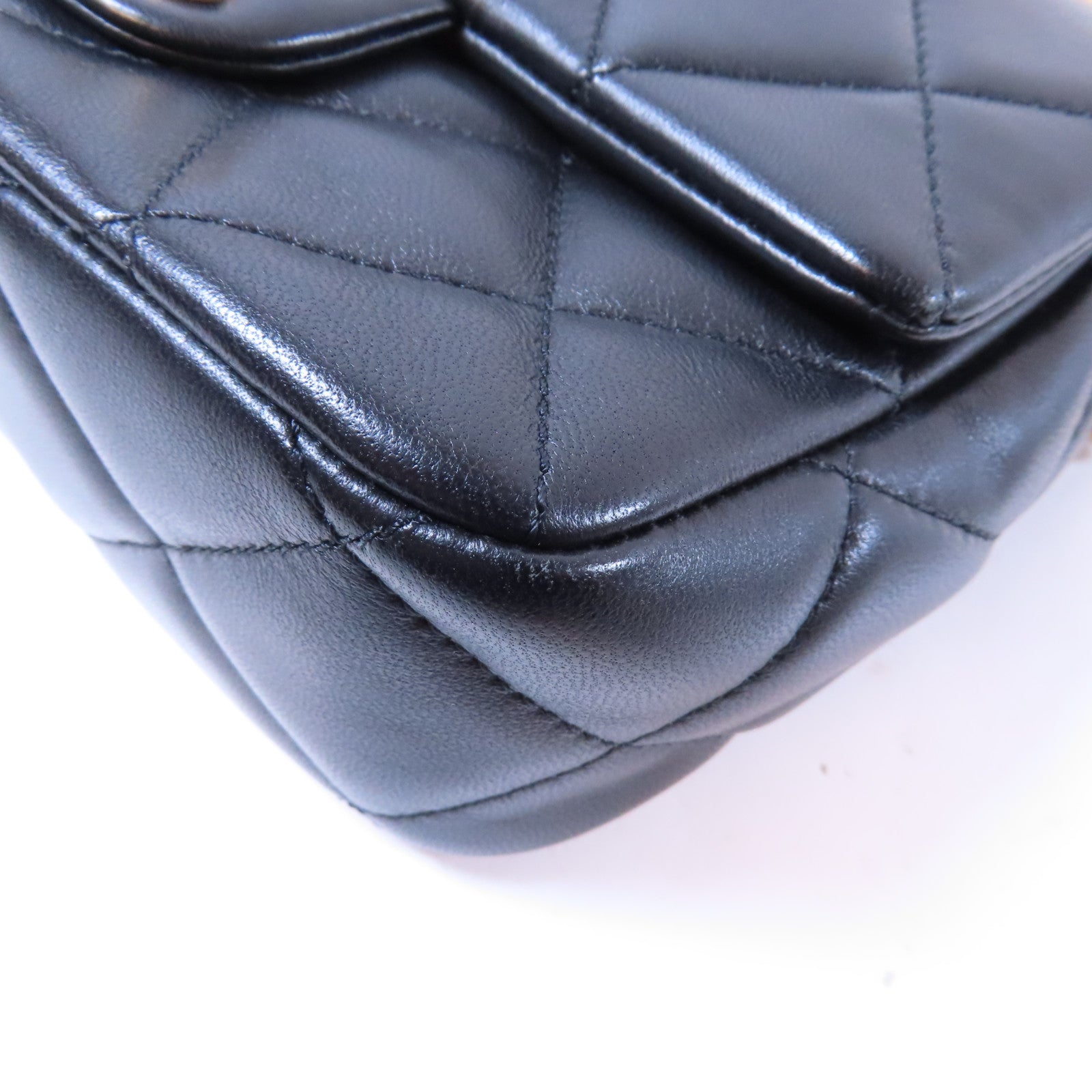 CHANEL 【激減優惠】菱格羊皮皮革Chain Shoulder金扣鏈帶肩背袋黑色