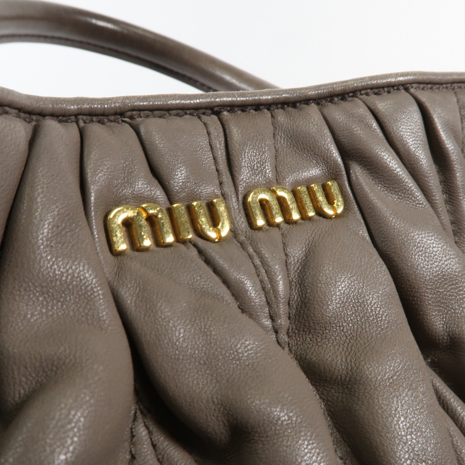 Miu Miu 牛皮皮革2 Way Shoulder金扣手挽肩背兩用袋