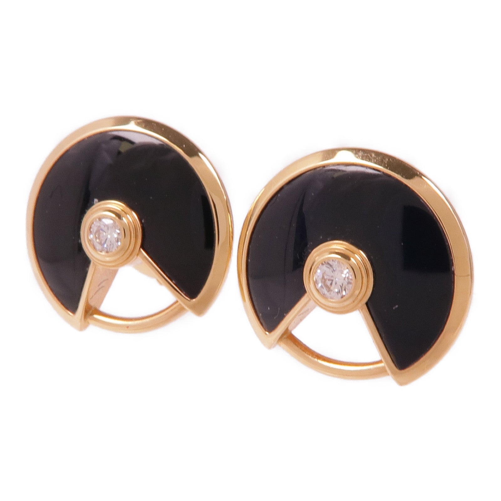 CARTIER 18K玫瑰金Diamond Onyx Earrings黑瑪瑙/鑽石耳環