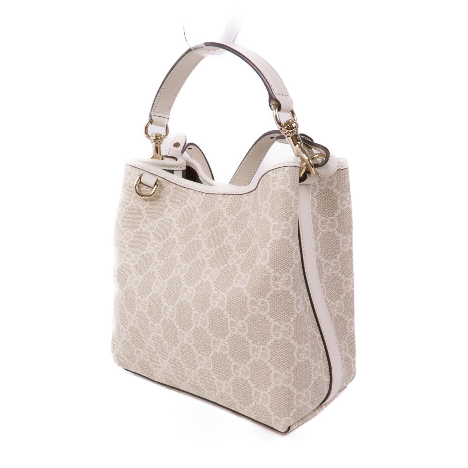 GUCCI 塗層帆布GG Emblem Small Bucket金扣手挽肩背兩用袋