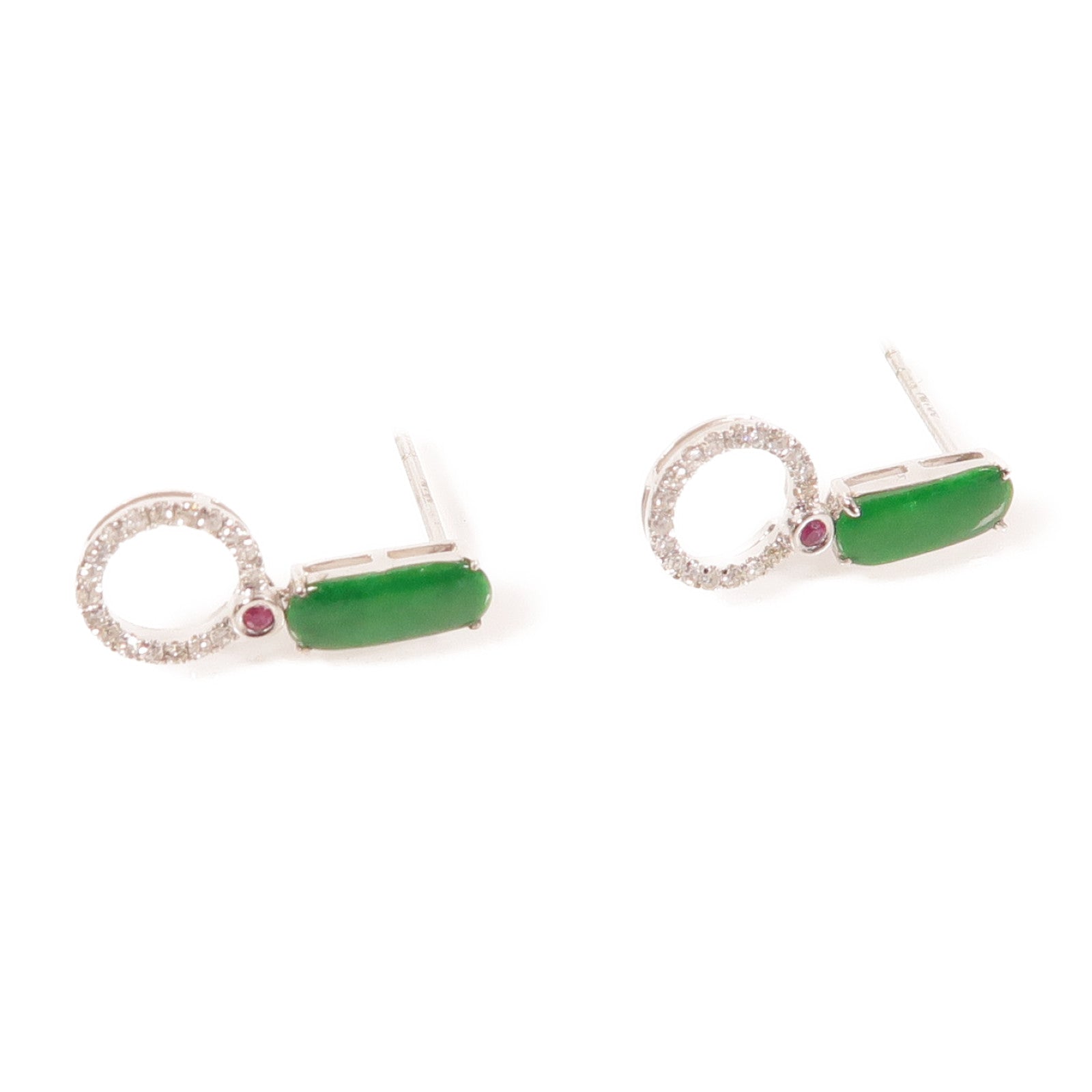 JEWELRY 18K白金Jade Earrings耳環
