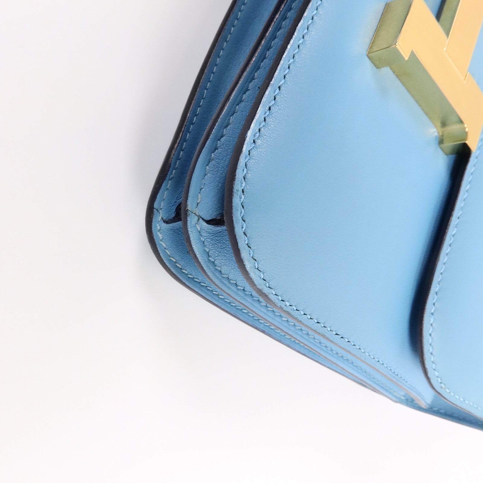 HERMES Swift皮革Constance Mini肩背袋Bleu Du Nord