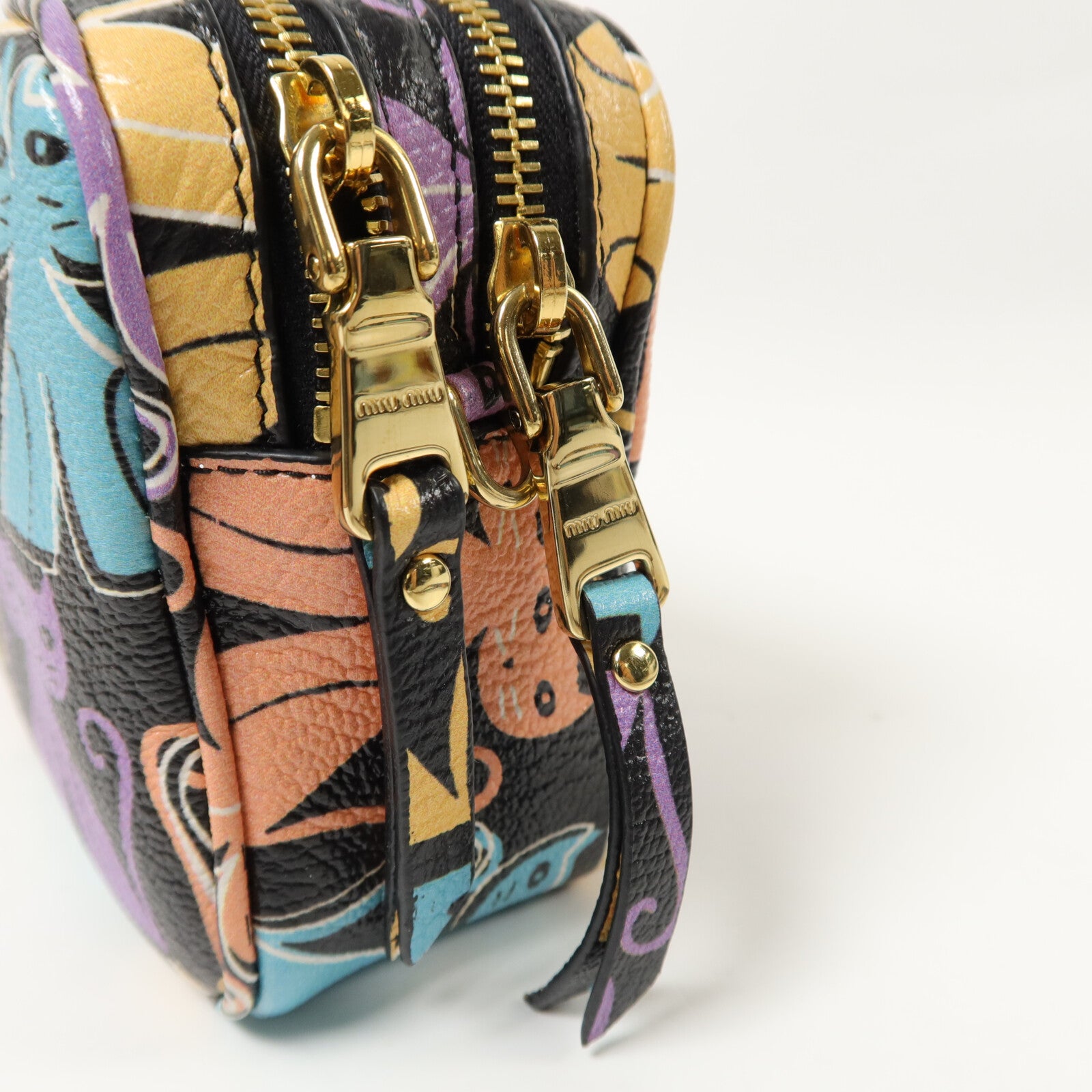 Miu Miu 羊皮皮革Madras Cat Shoulder Bag肩背袋