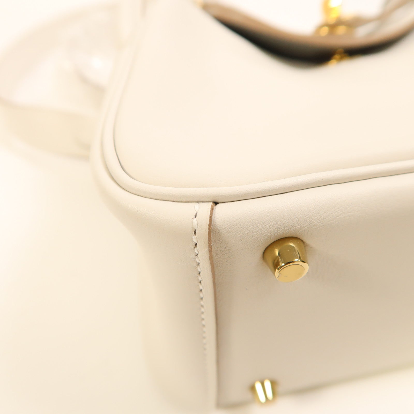 HERMES Swift皮革Mini Lindy金扣手挽肩背兩用袋Gris Meyer/Gris Pale