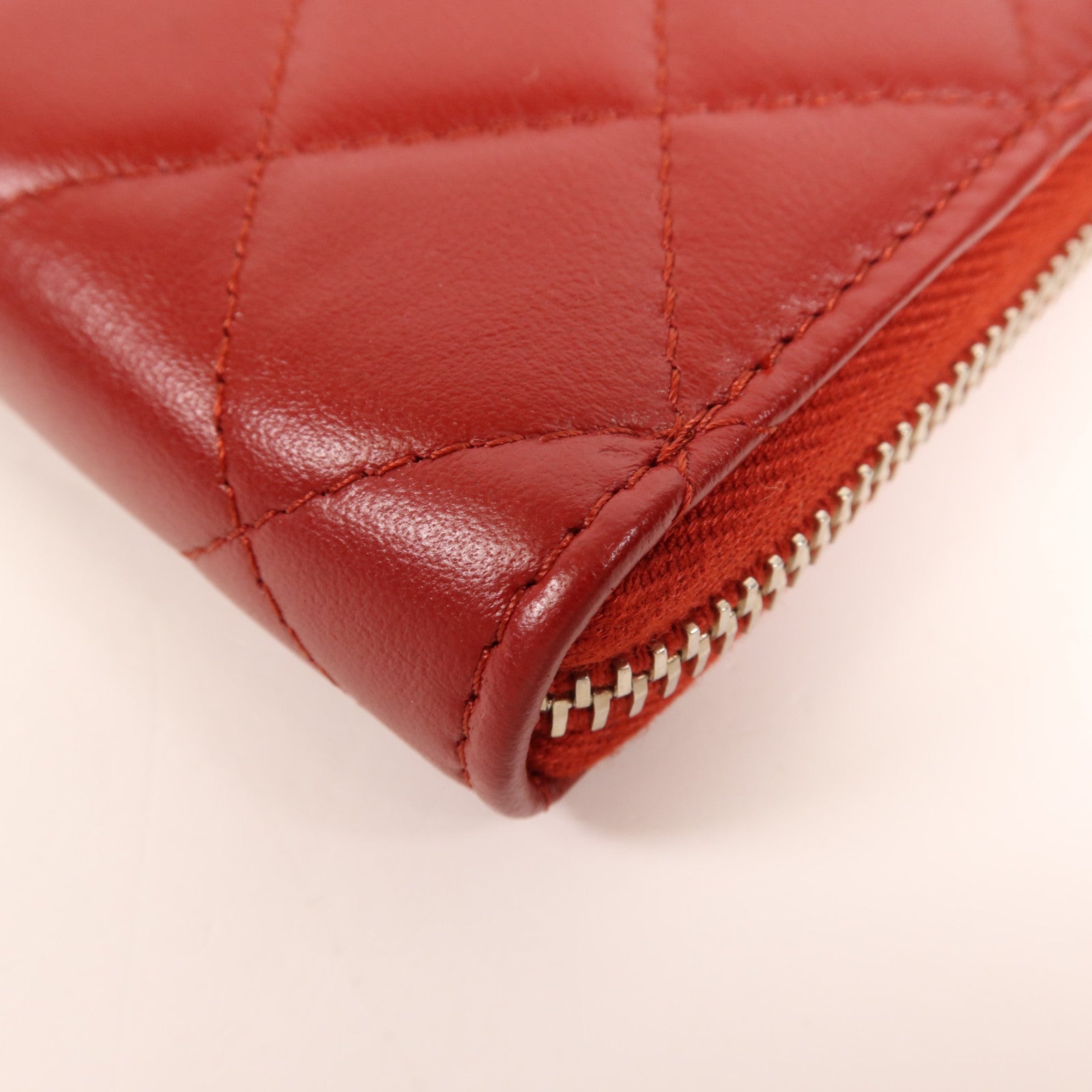 CHANEL 羊皮皮革Long Wallet銀扣長錢包