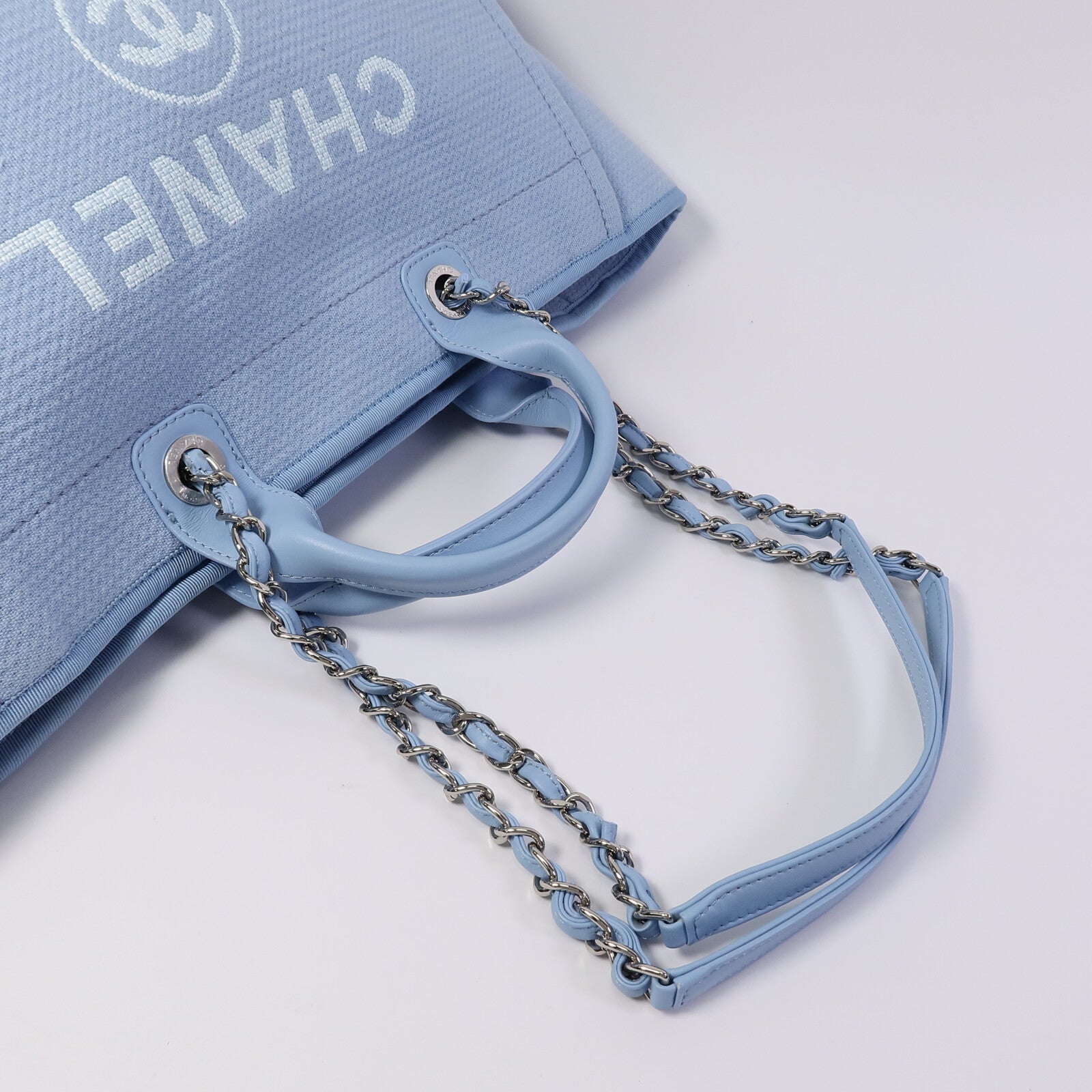 CHANEL 帆布Deauville Tote Medium手挽袋
