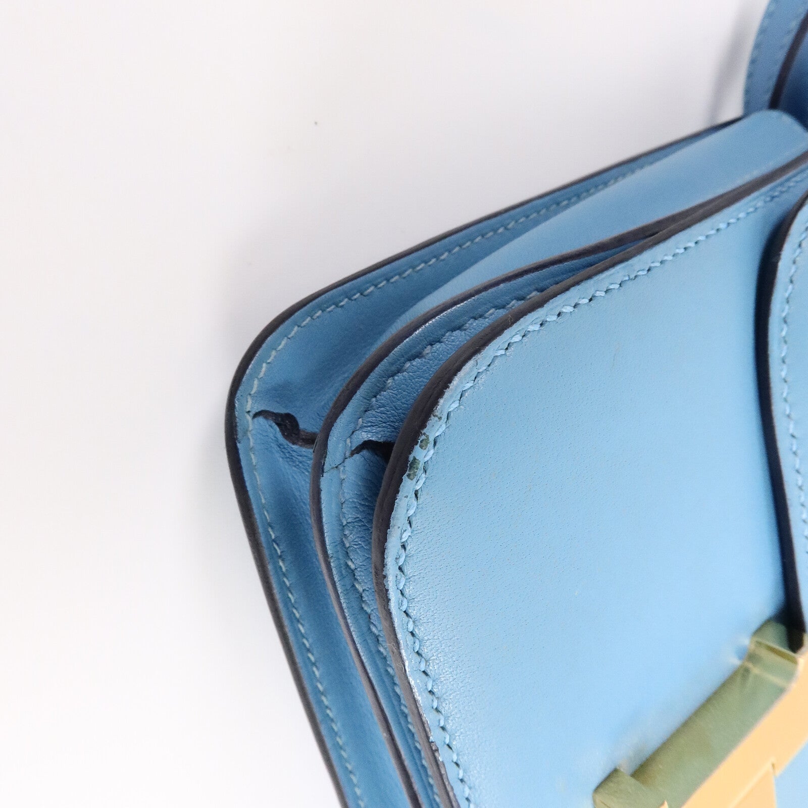 HERMES Swift皮革Constance Mini肩背袋Bleu Du Nord