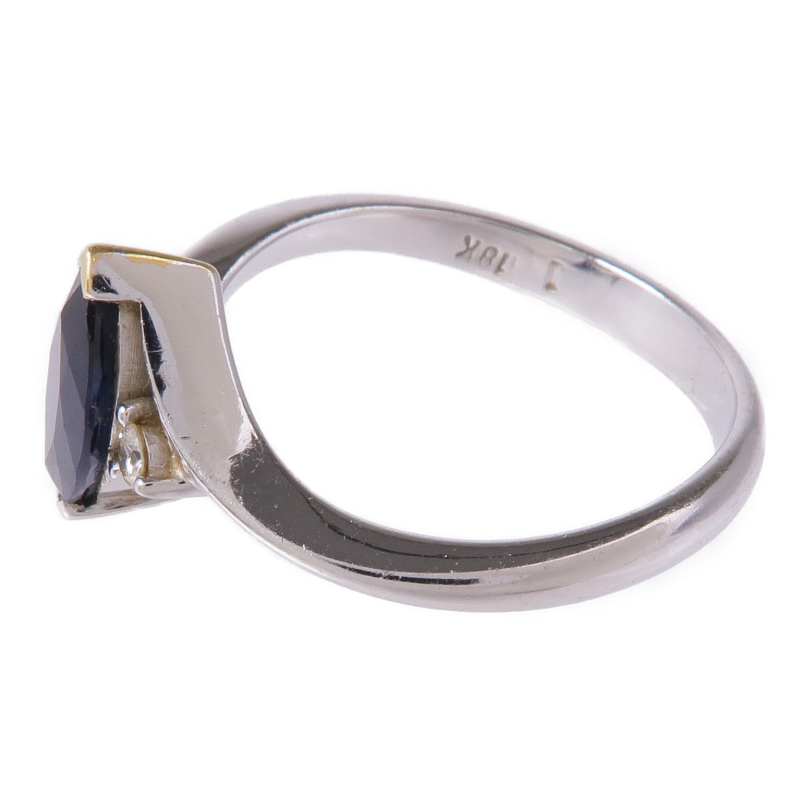 JEWELRY 【激減優惠】18K白金Sapphire/Diamond Ring藍寶石/鑽石戒指US#6.25