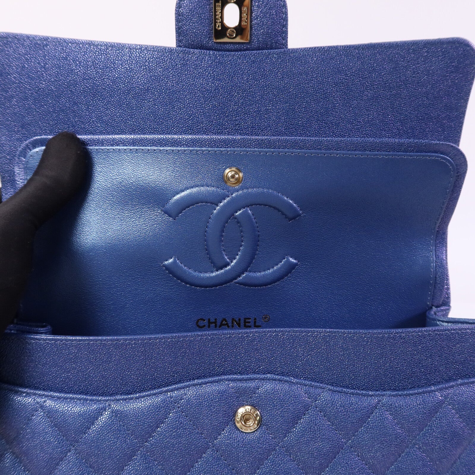 CHANEL 牛皮皮革Classic 25金扣鏈帶肩背袋