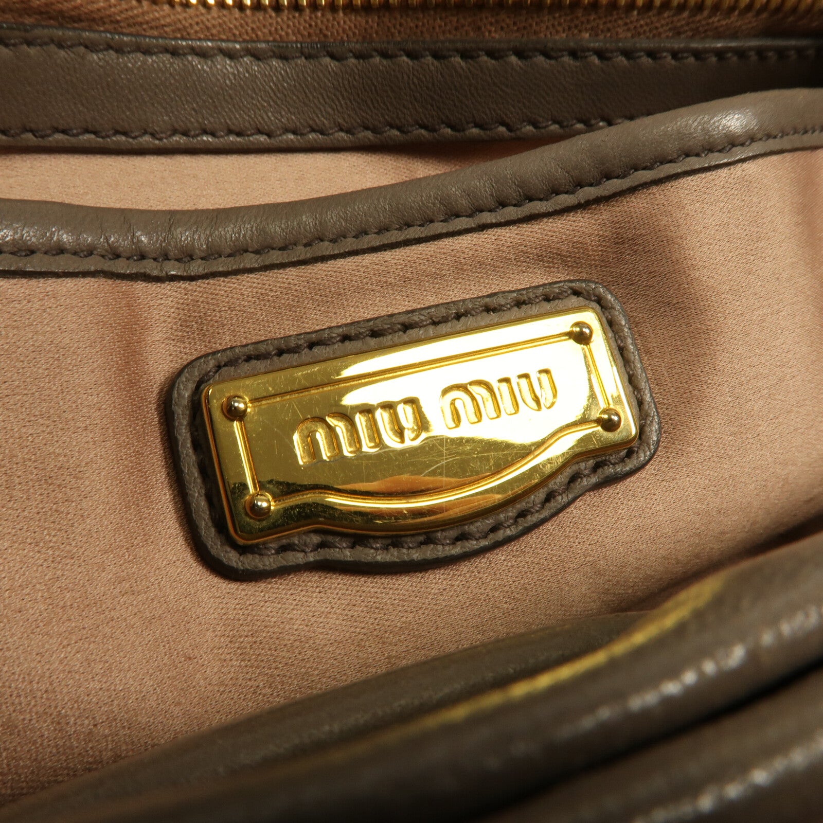 Miu Miu 牛皮皮革2 Way Shoulder金扣手挽肩背兩用袋