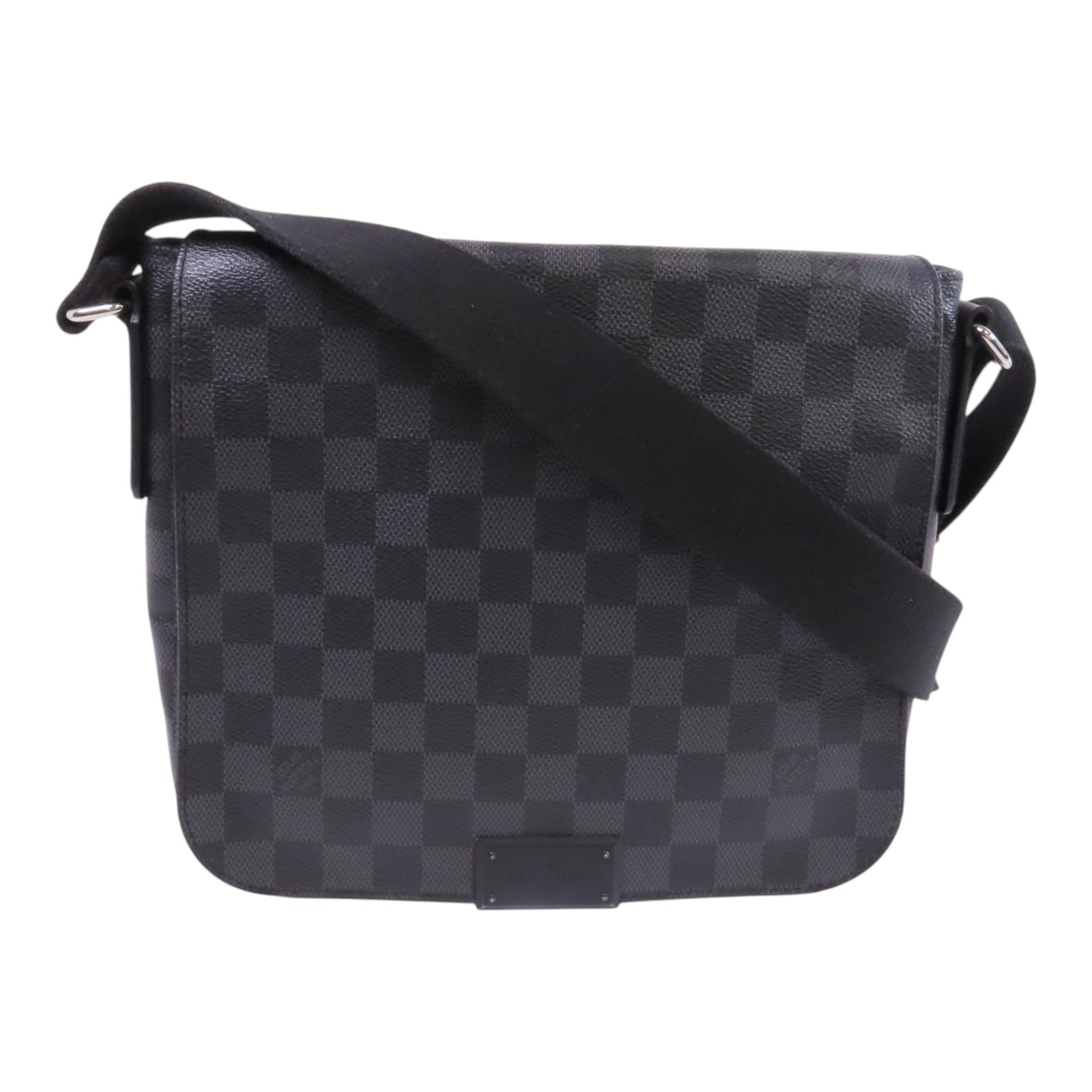 LOUIS VUITTON Damier Graphite District PM銀扣肩背袋