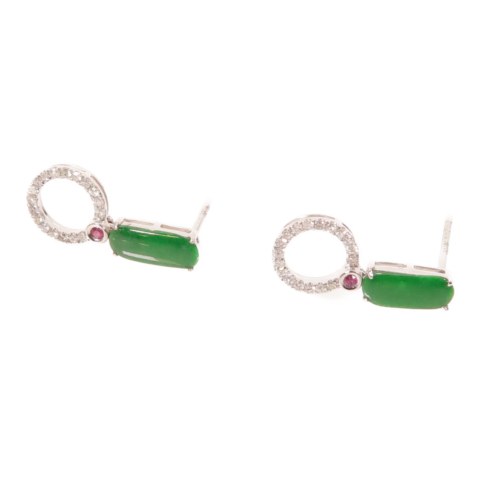 JEWELRY 18K白金Jade Earrings耳環