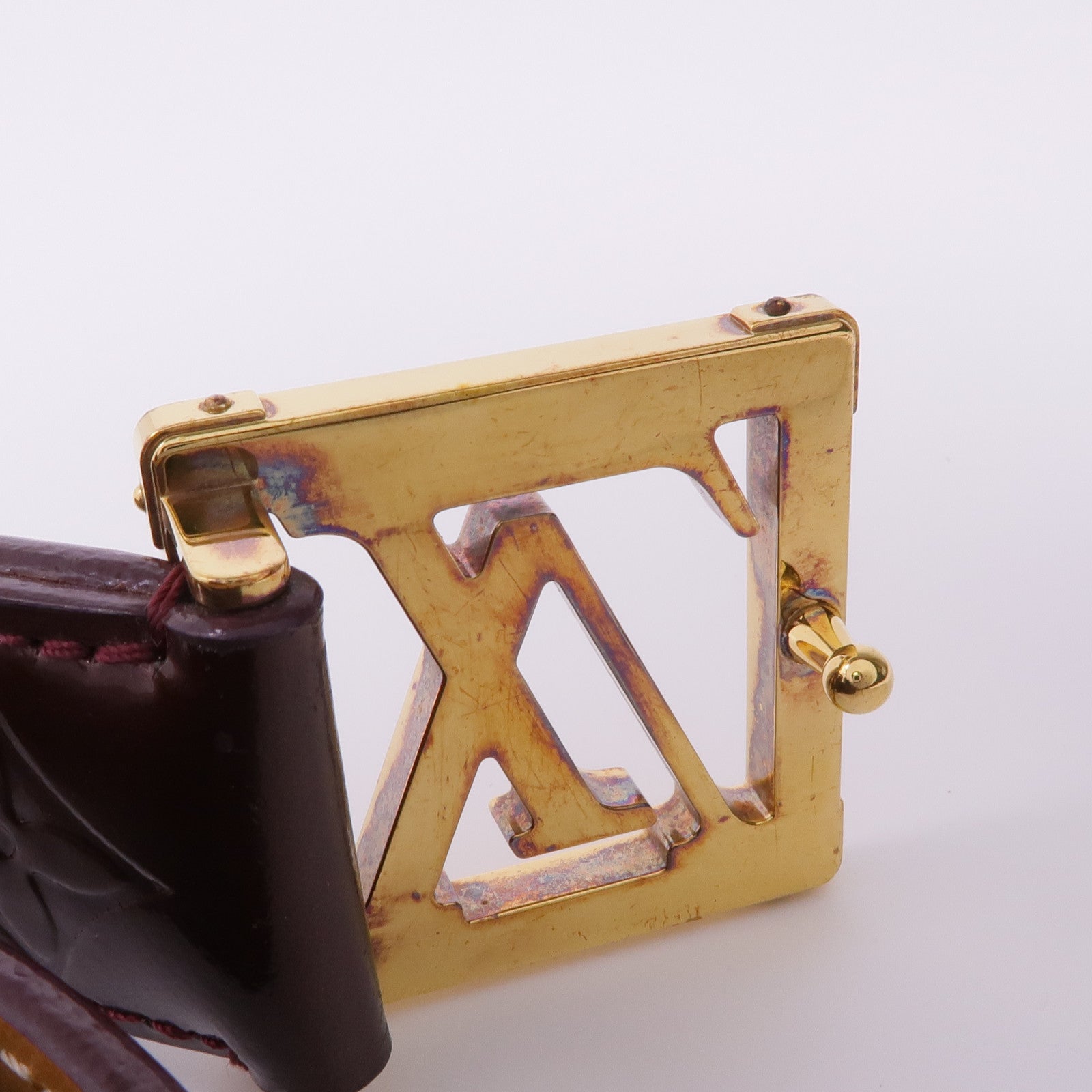 LOUIS VUITTON Vernis Ceinture Frame金扣皮帶