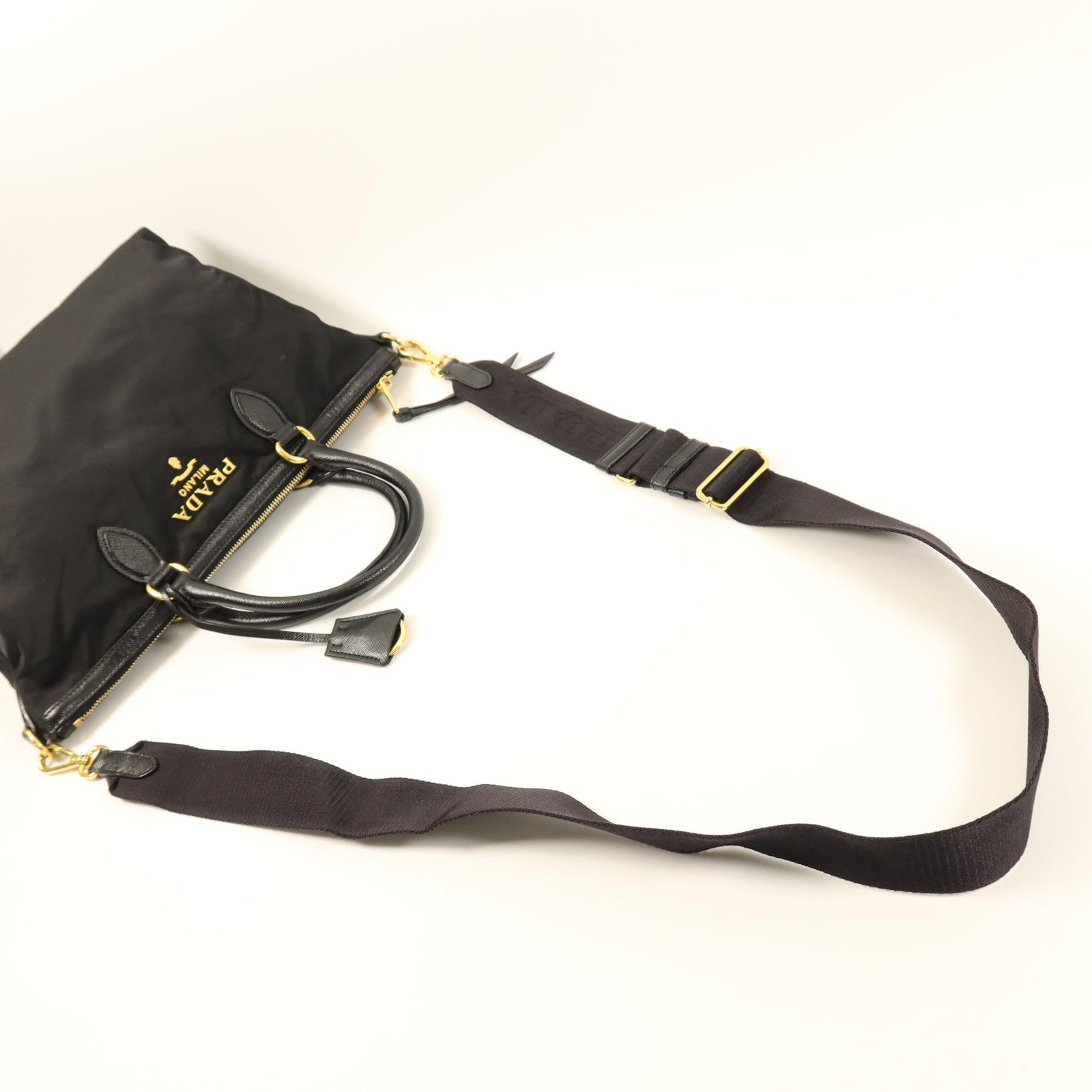 PRADA 尼龍Shoulder Bag金扣手挽肩背兩用袋