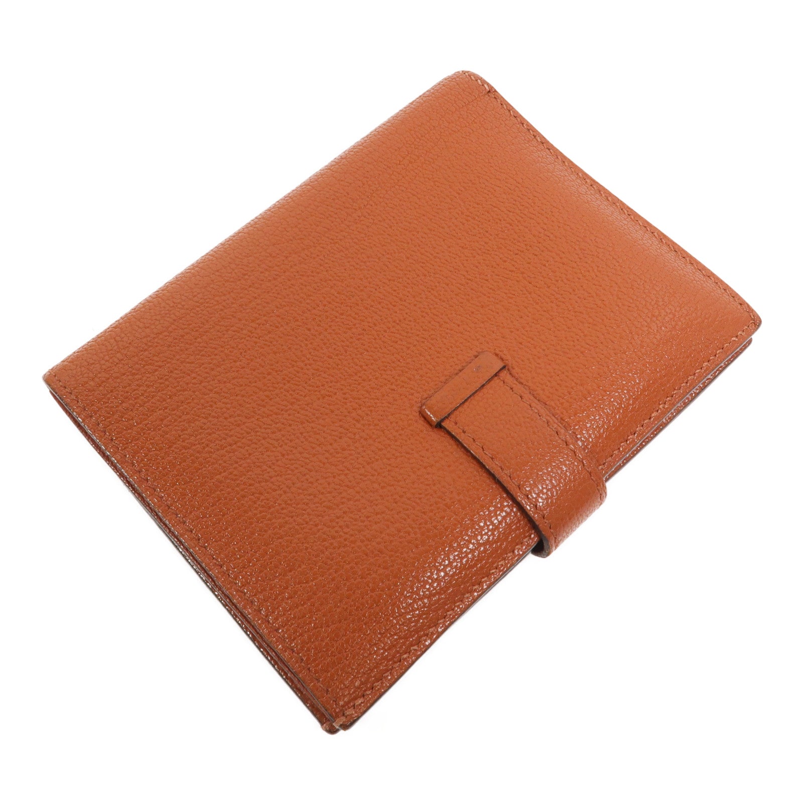 HERMES Chevre皮革Bearn Compact Wallet錢包Cuivre