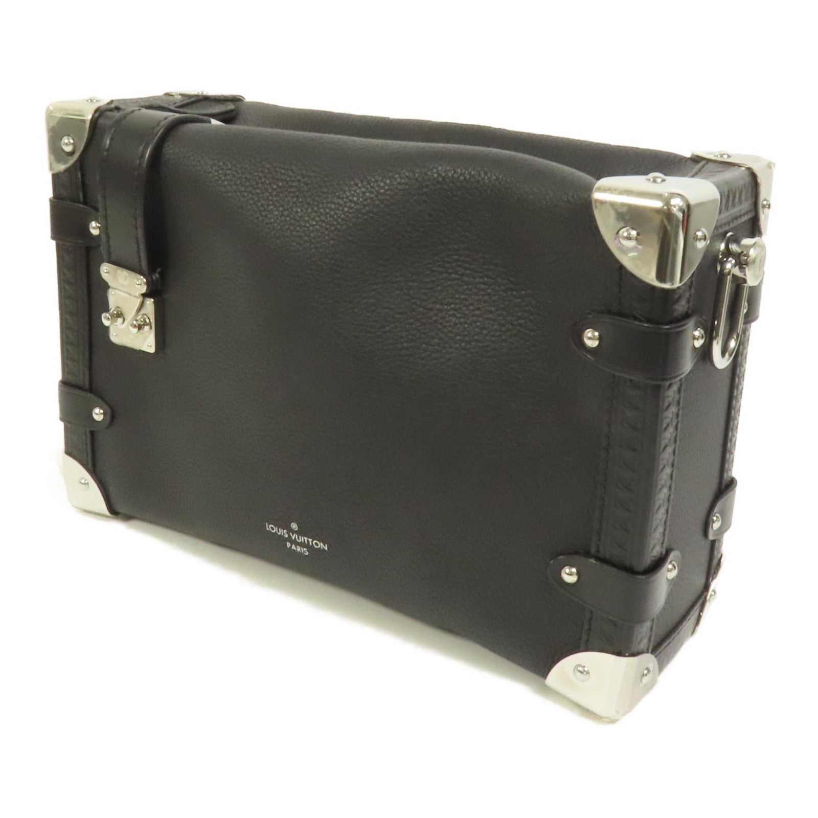 LOUIS VUITTON 牛皮皮革Side Trunk MM銀扣肩背袋