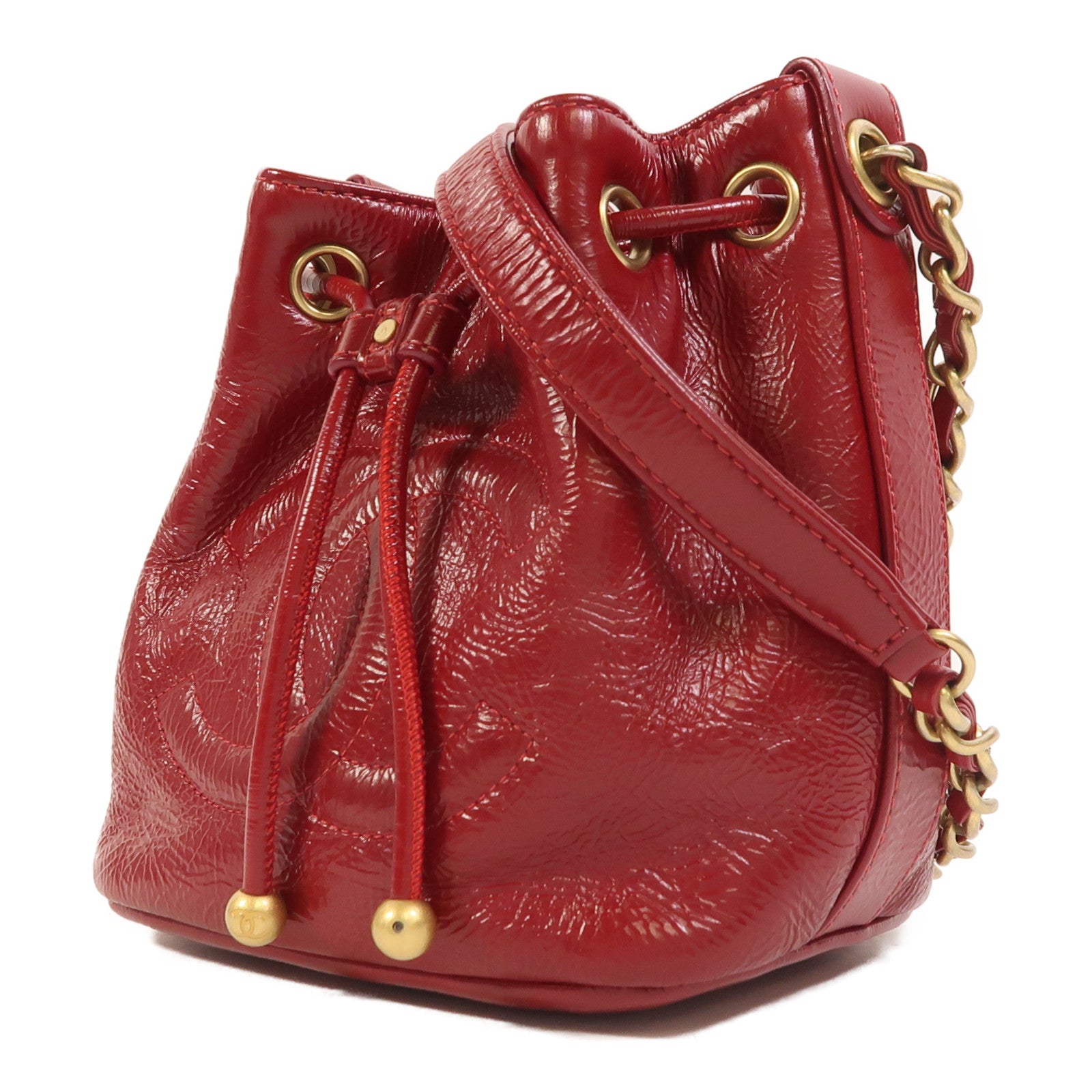 CHANEL 牛皮皮革Chain Shoulder金扣鏈帶肩背袋