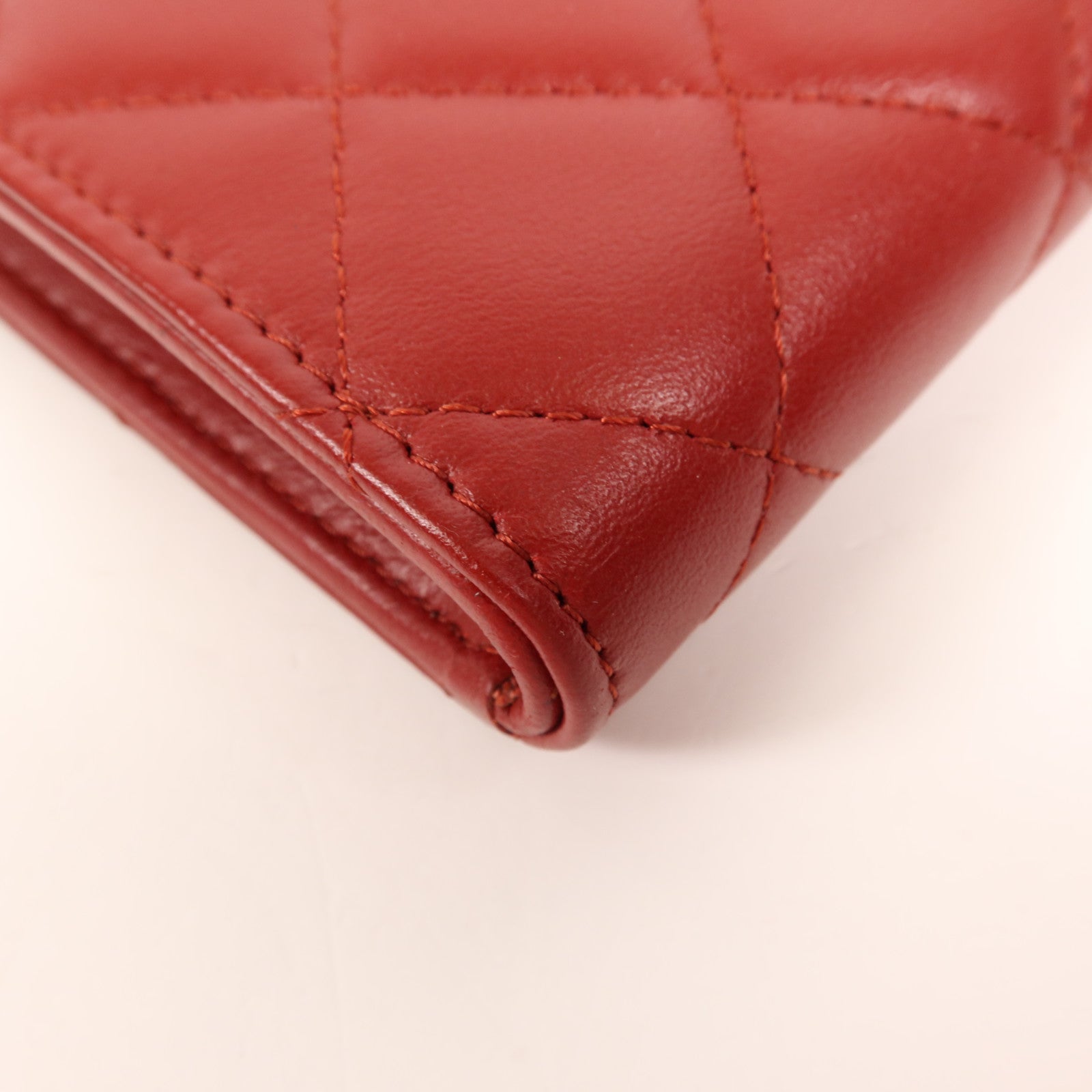 CHANEL 羊皮皮革Long Wallet銀扣長錢包