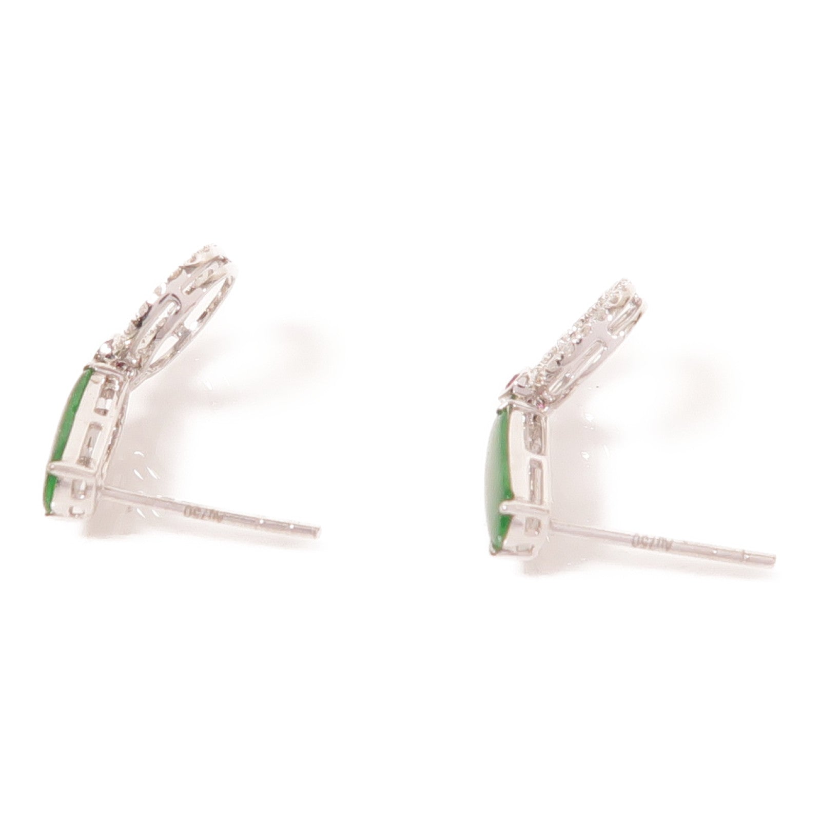 JEWELRY 18K白金Jade Earrings耳環