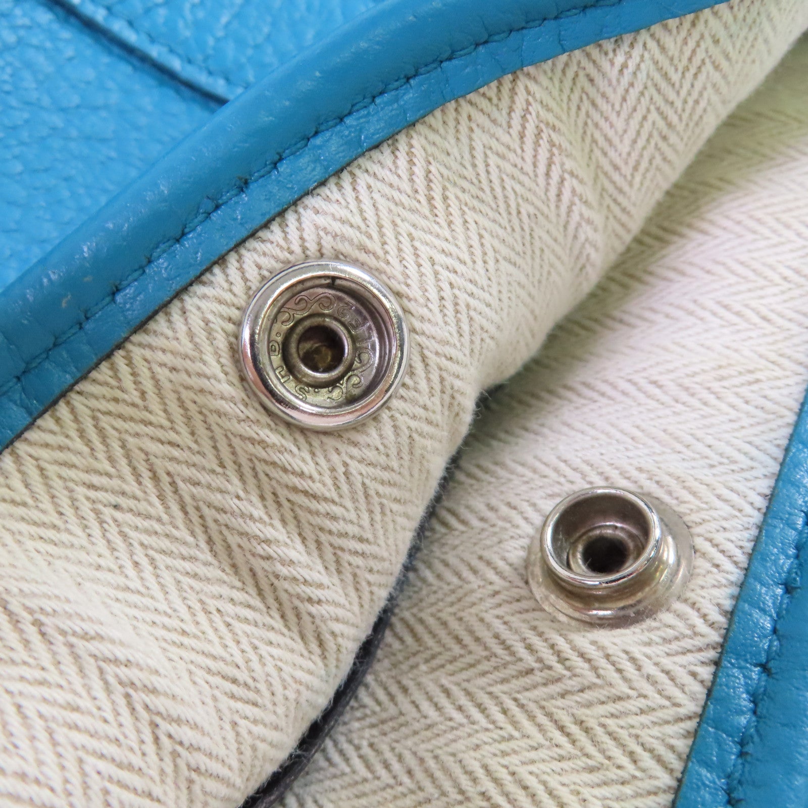HERMES Negonda皮革Garden Party TPM Tote Bag銀扣手挽袋7B Turquoise/松石藍色