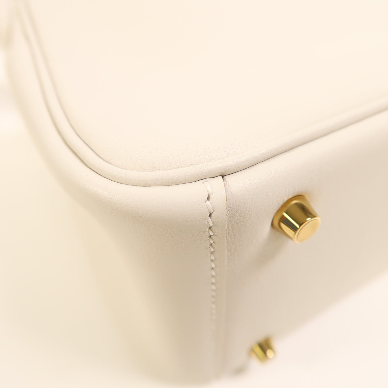 HERMES Swift皮革Mini Lindy金扣手挽肩背兩用袋Gris Meyer/Gris Pale