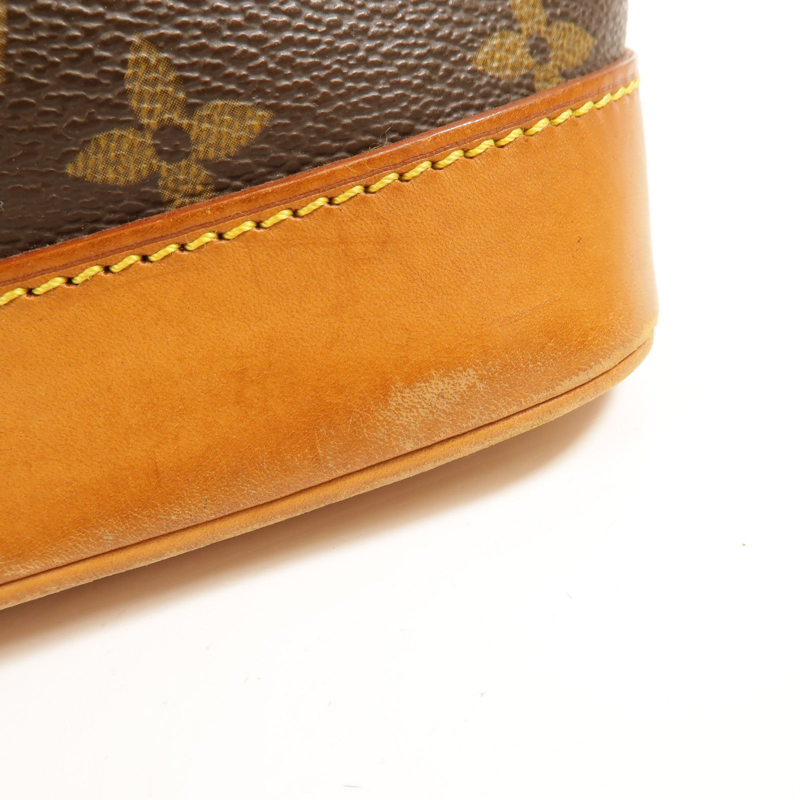 LOUIS VUITTON Monogram Alma金扣手挽袋棕色