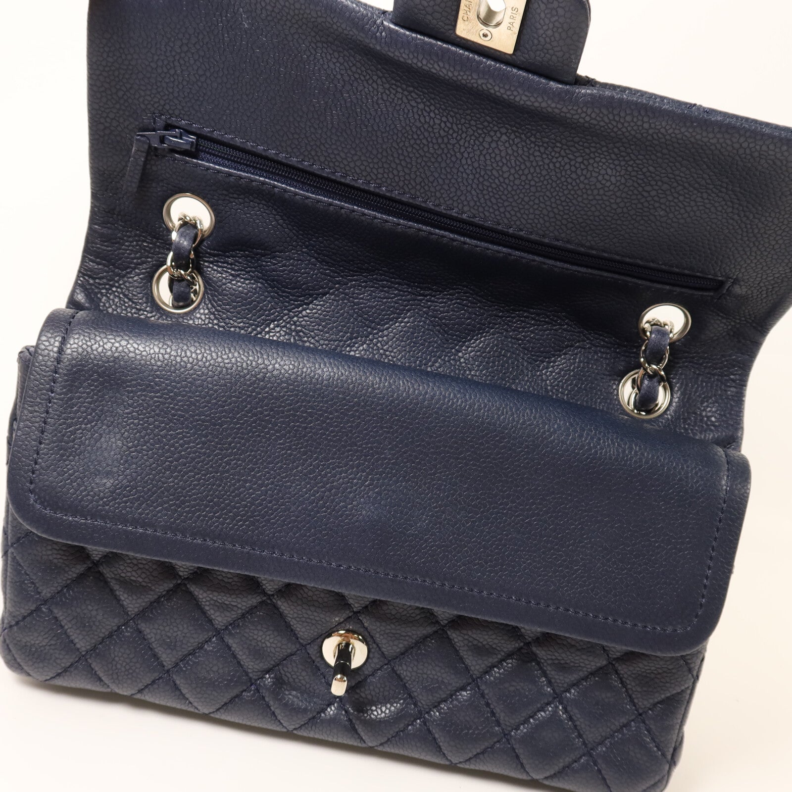 CHANEL 牛皮皮革Classic 25銀扣鏈帶肩背袋