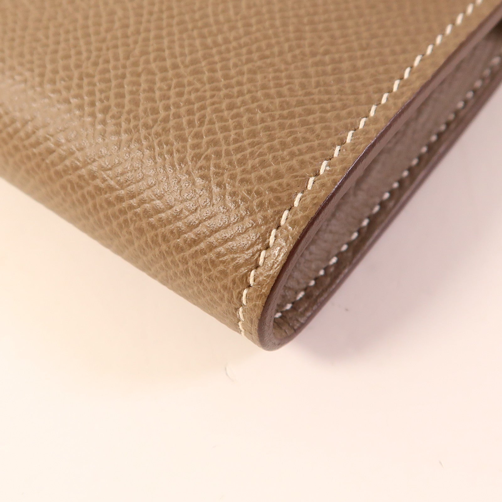 HERMES Epsom皮革Kelly Long Wallet銀扣長錢包Etoupe
