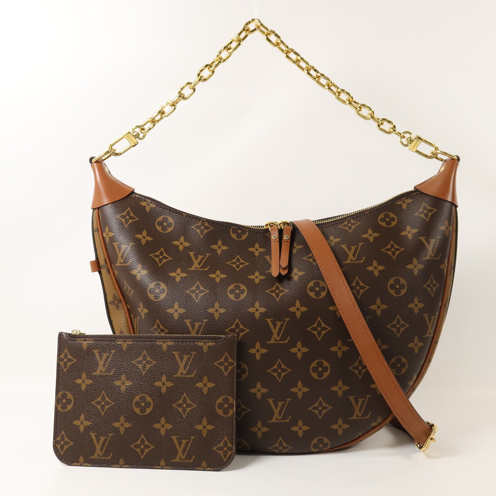 LOUIS VUITTON Monogram Reverse Loop Hobo手挽肩背兩用袋