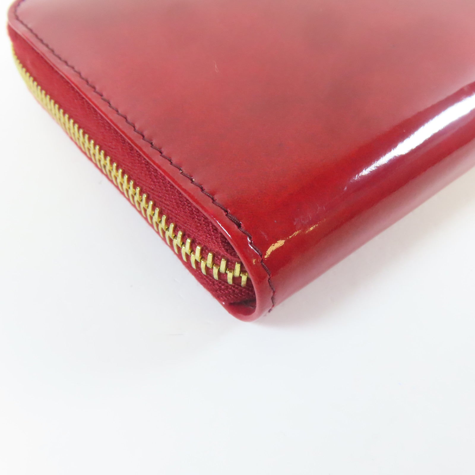 PRADA 【激減優惠】漆皮皮革Zipper Long Wallet金扣長錢包紅色