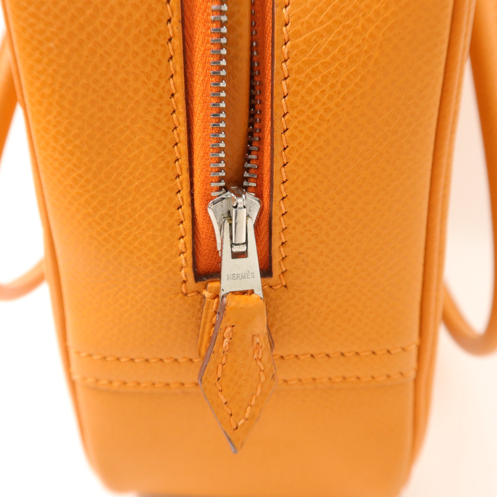 HERMES Epsom皮革Mini Plume手挽袋Orange