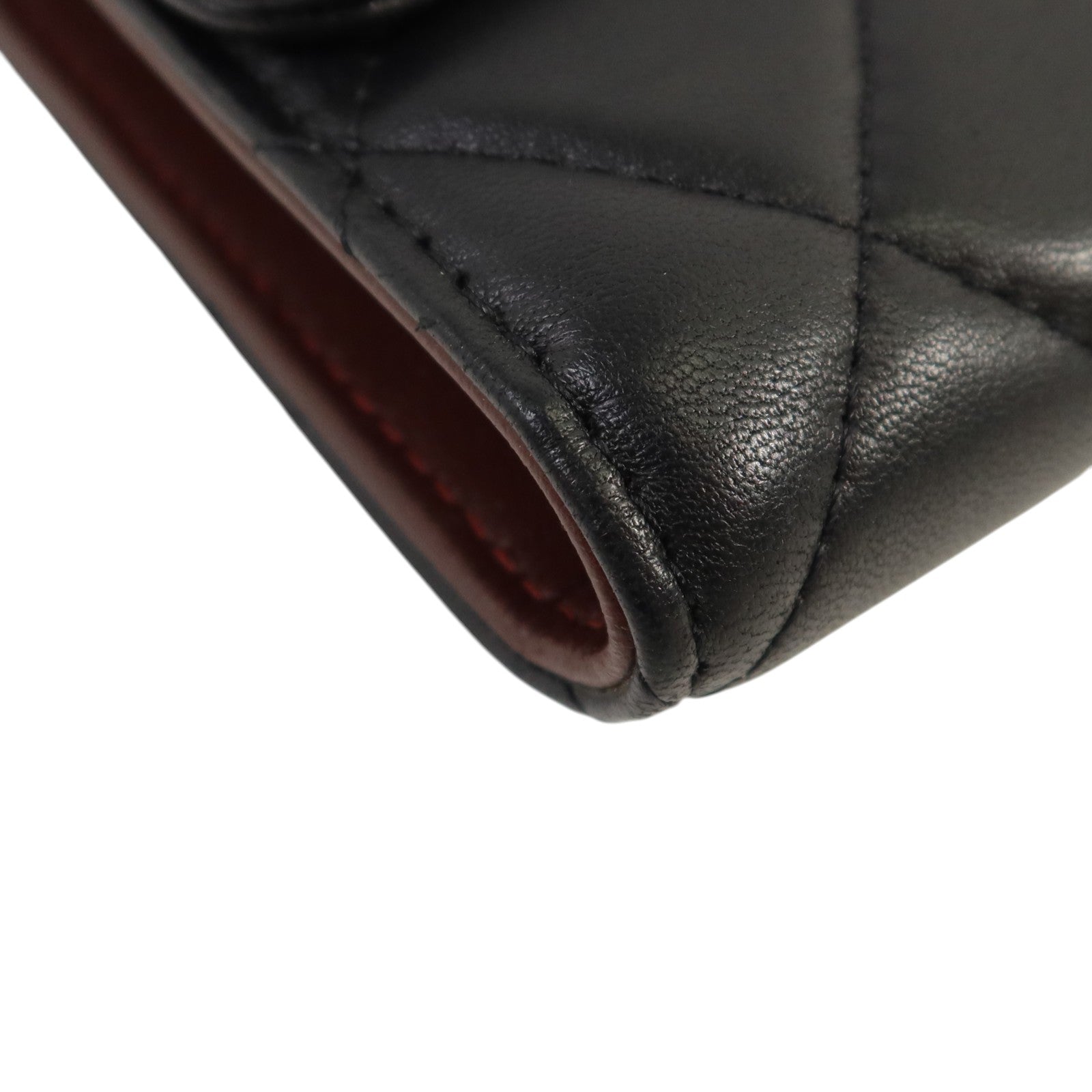 CHANEL 羊皮皮革Long Wallet銀扣長錢包