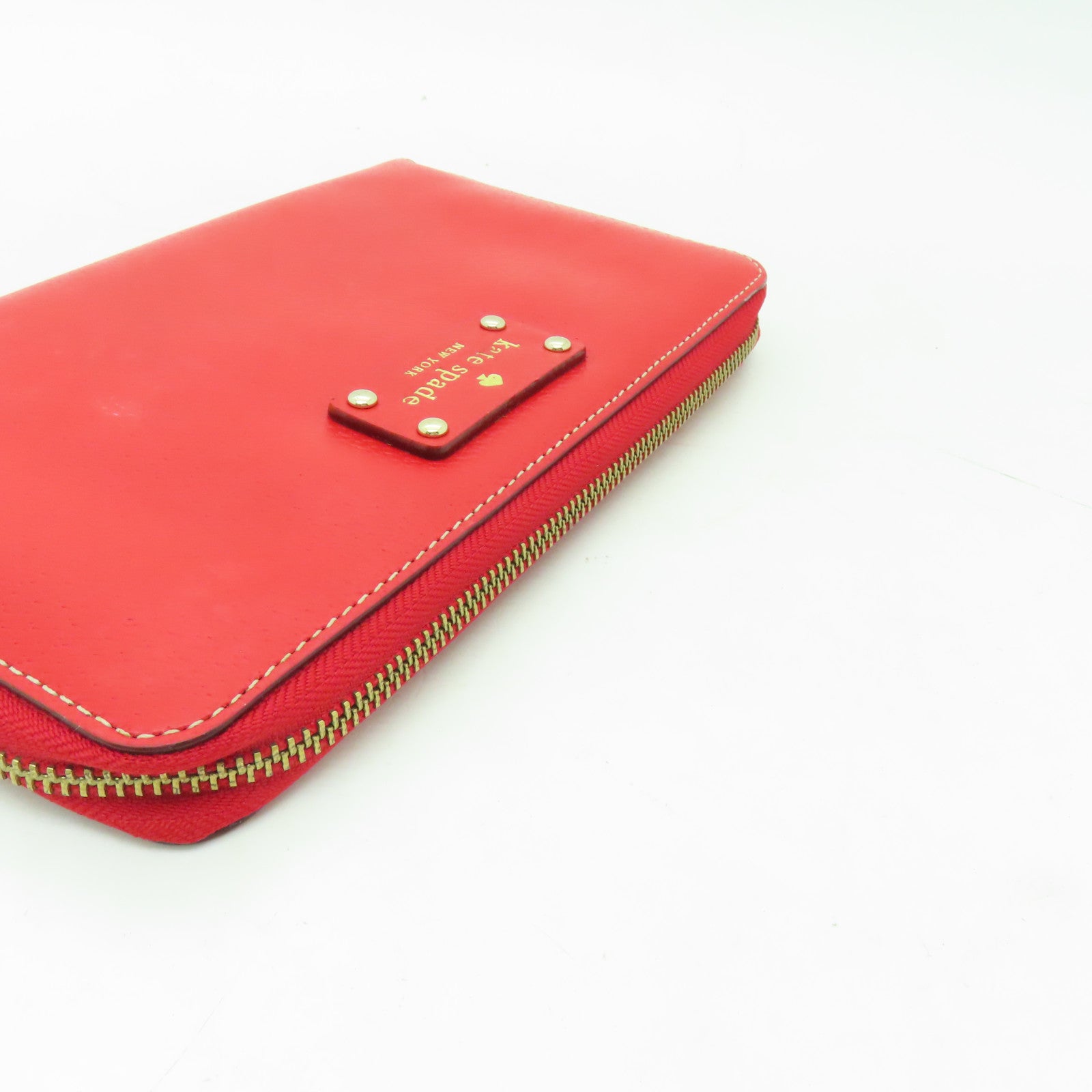 Kate Spade 【激減優惠】牛皮皮革Wallet Pouch金扣手拿包紅色