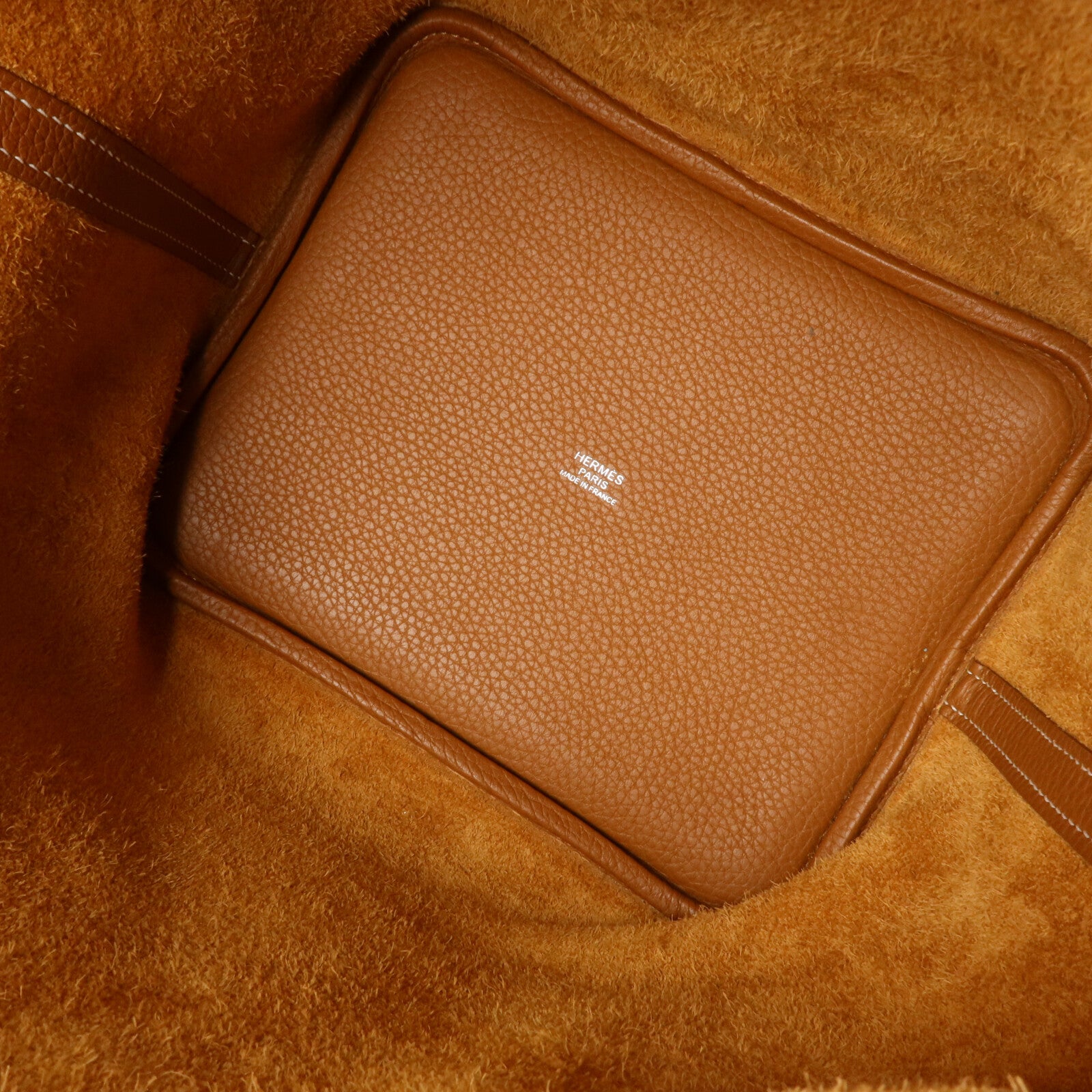 HERMES Clemence皮革Picotin MM手挽袋Gold/Nata