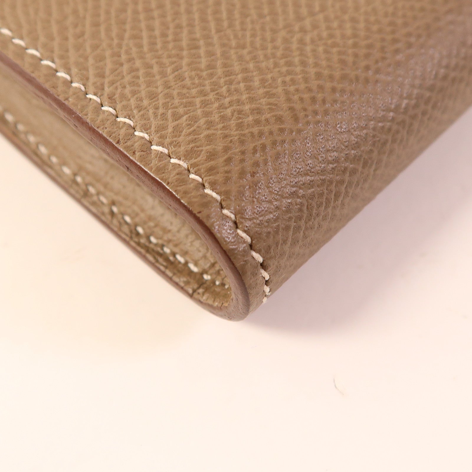 HERMES Epsom皮革Kelly Long Wallet銀扣長錢包Etoupe