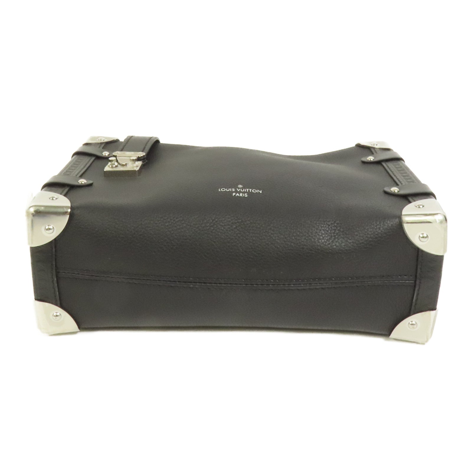 LOUIS VUITTON 牛皮皮革Side Trunk MM銀扣肩背袋