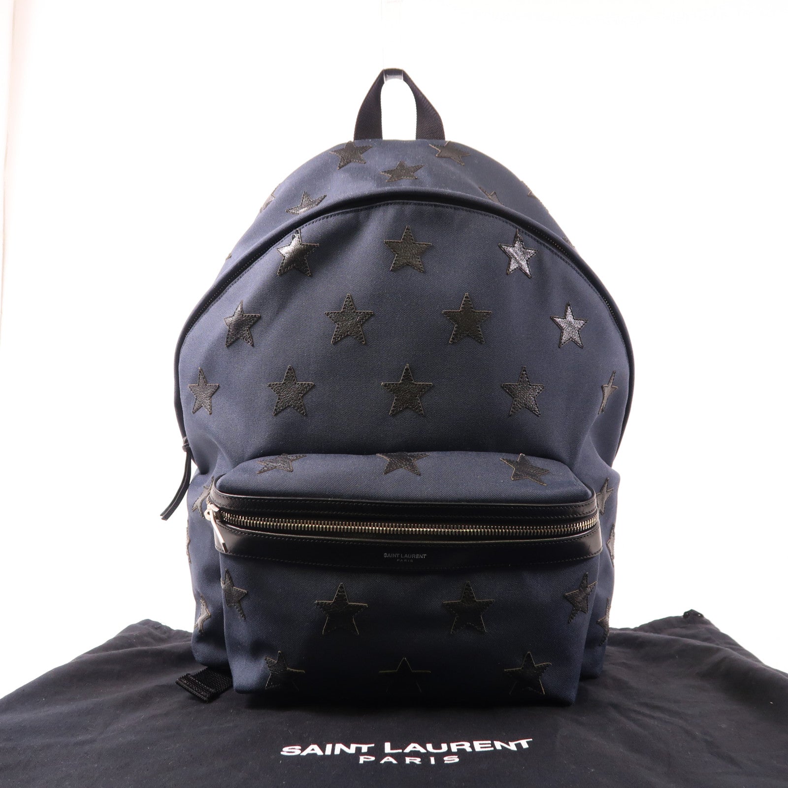 SAINT LAURENT 帆布Backpack銀扣背包