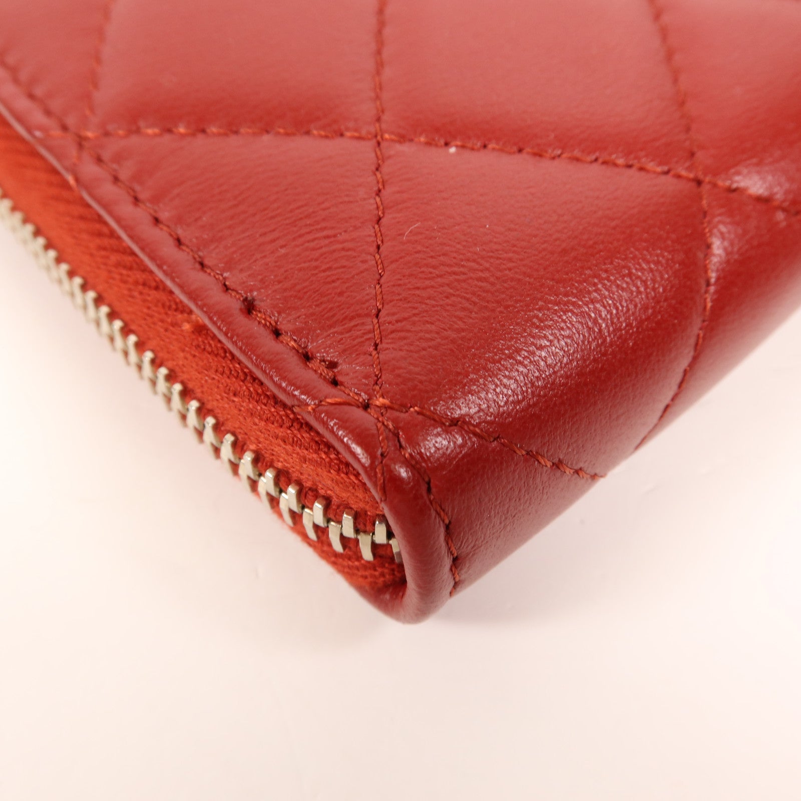 CHANEL 羊皮皮革Long Wallet銀扣長錢包