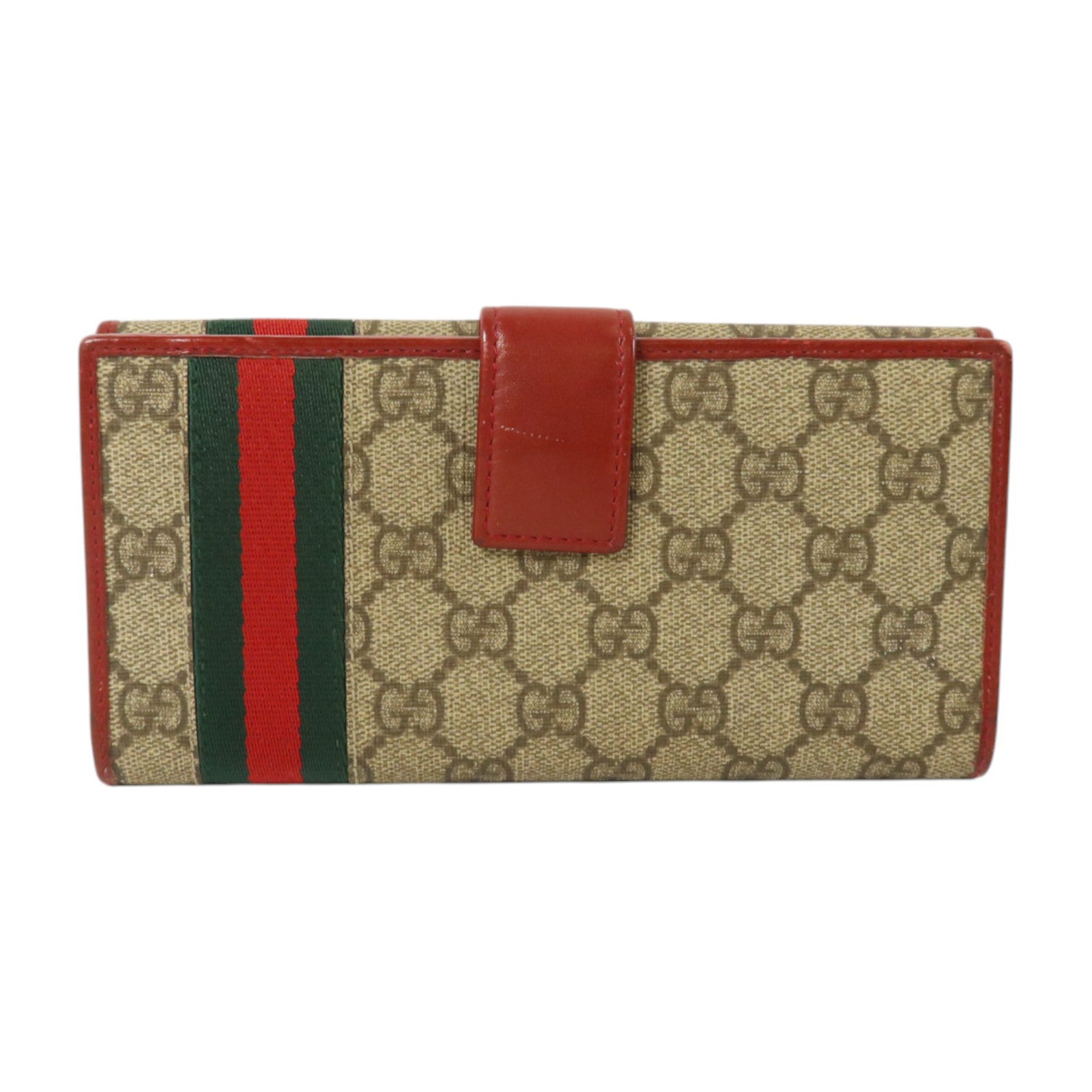 GUCCI 塗層帆布Wed Continental Long Wallet金扣長錢包