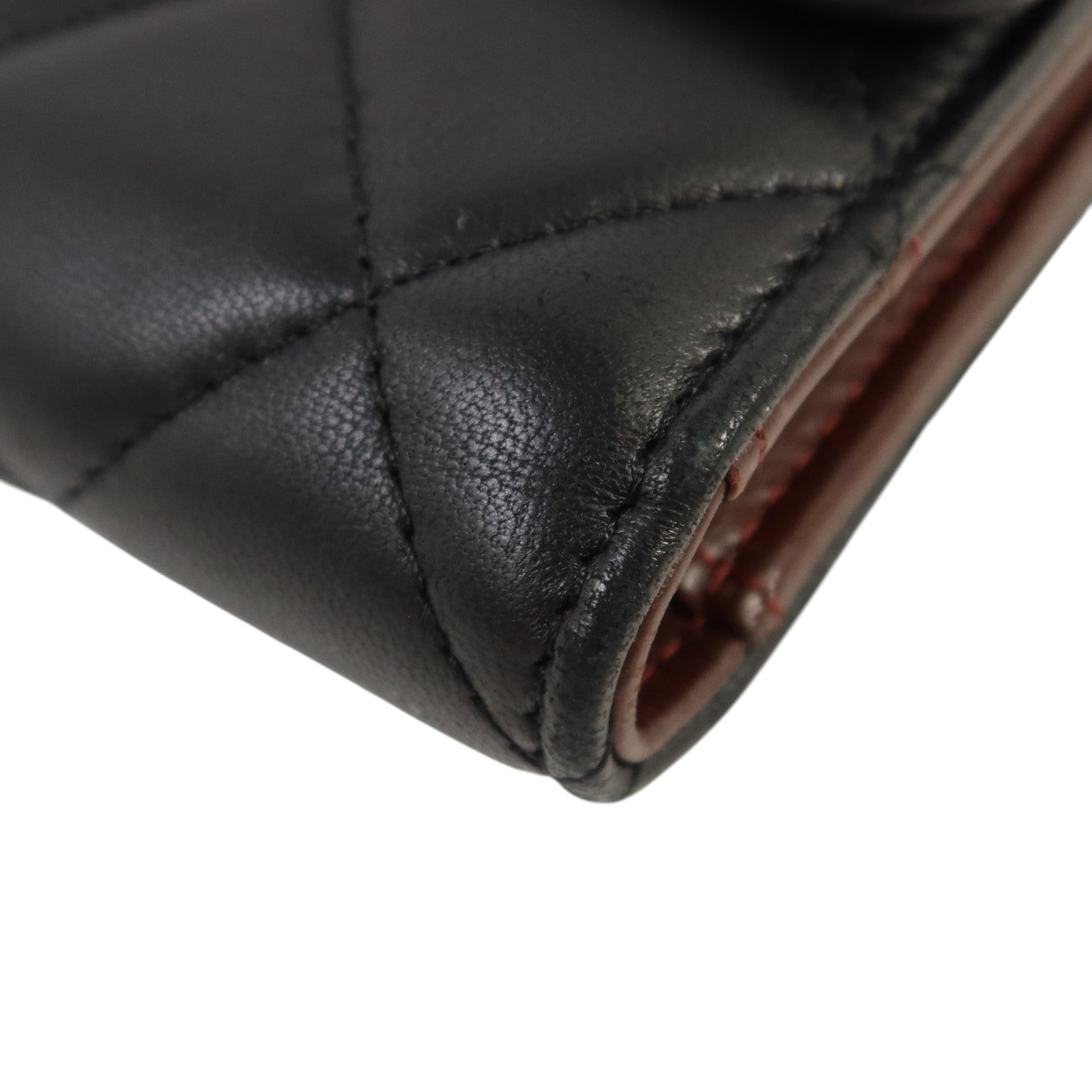 CHANEL 羊皮皮革Long Wallet銀扣長錢包